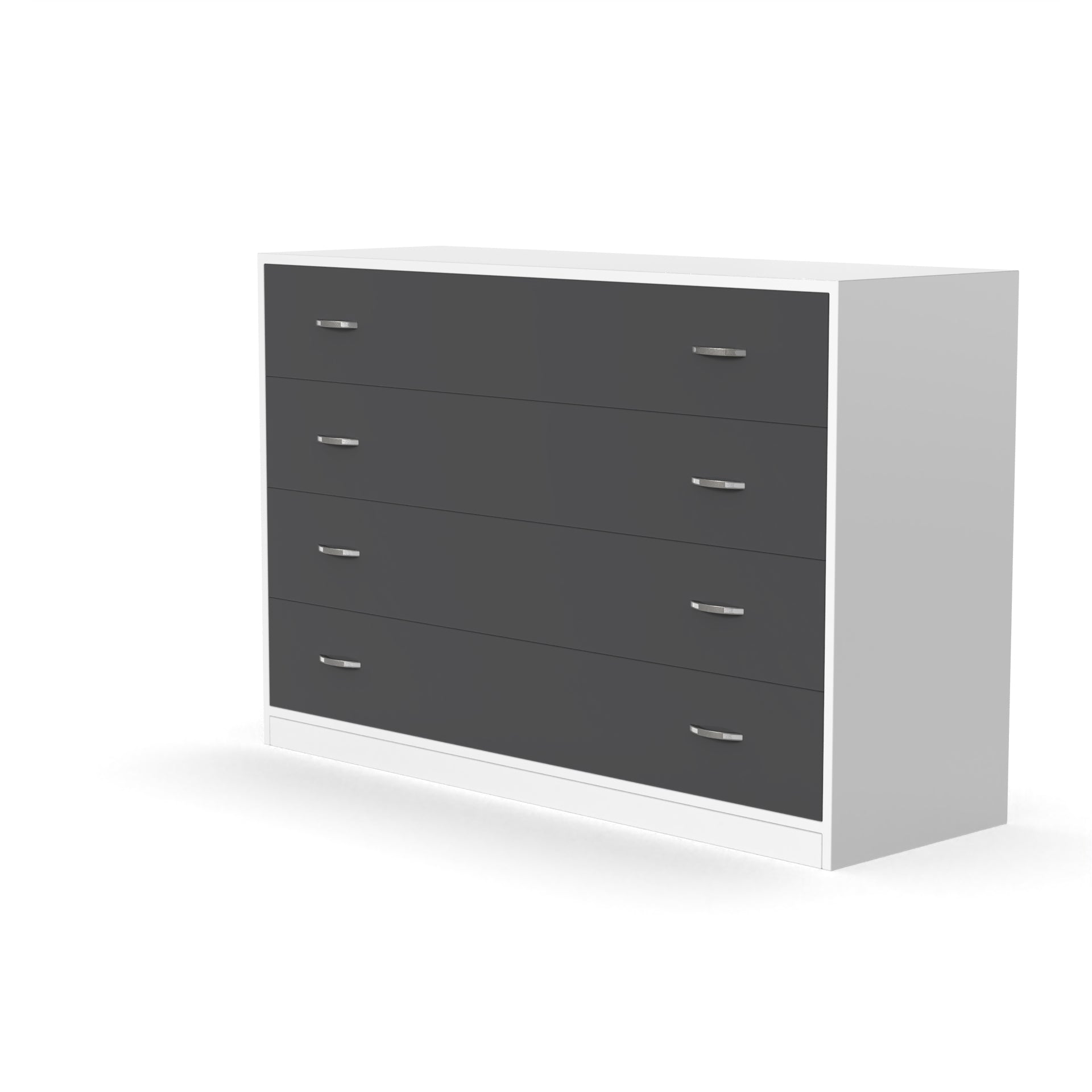 Bliss Chest with 4 Drawers (4') - UV Glossy Slate Grey and Frosty White - Neehv Home