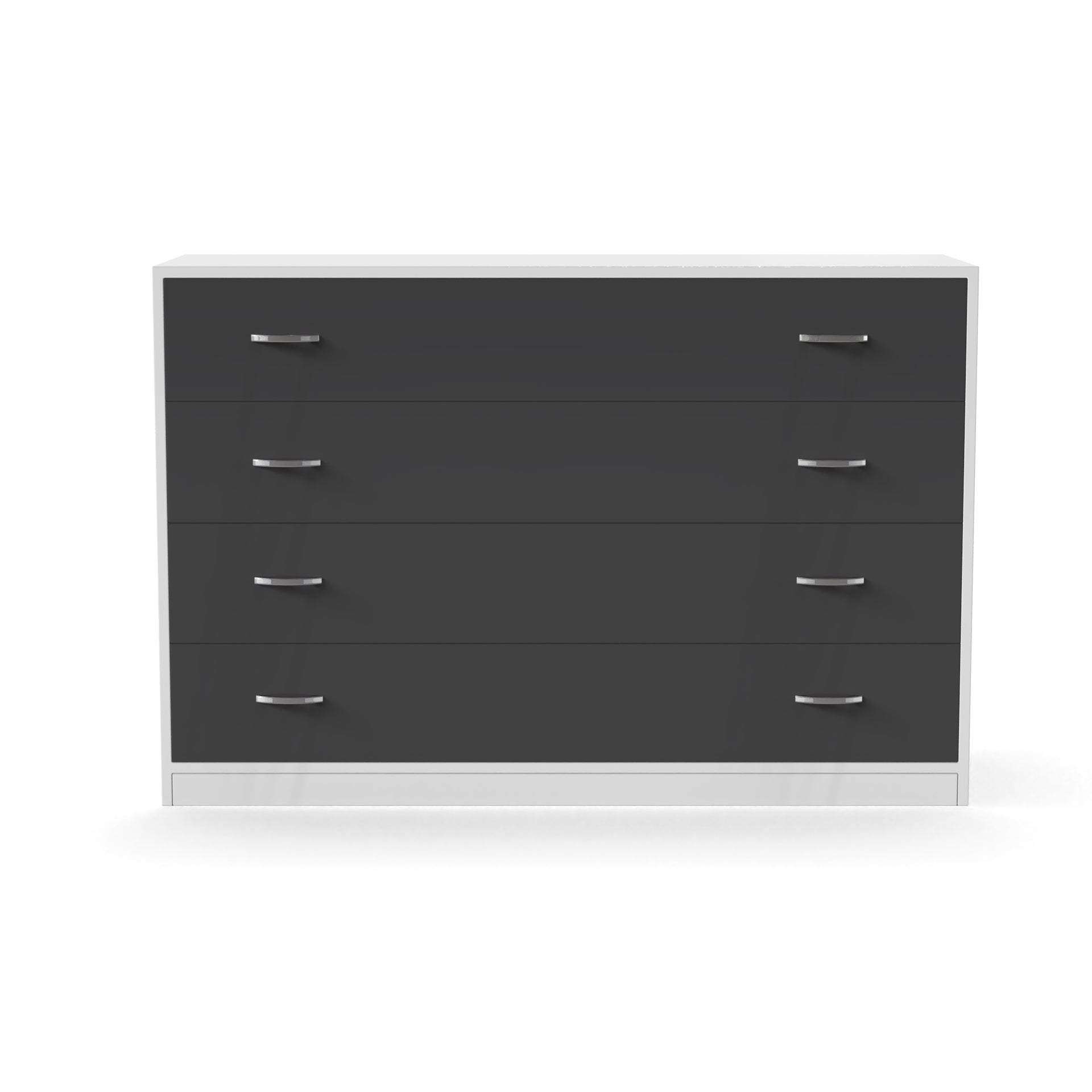 Bliss Chest with 4 Drawers (4') - UV Glossy Slate Grey and Frosty White - Neehv Home