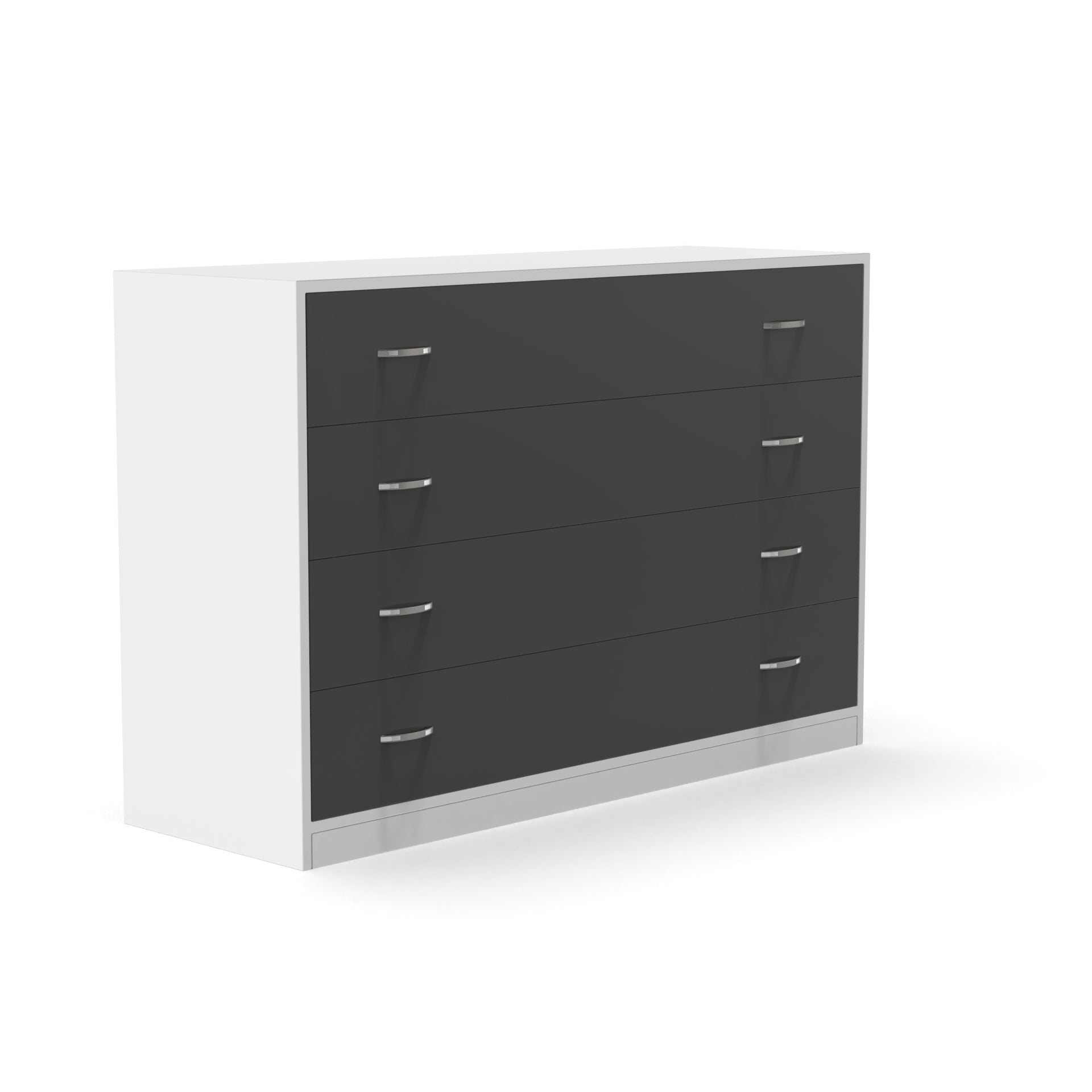 Bliss Chest with 4 Drawers (4') - UV Glossy Slate Grey and Frosty White - Neehv Home