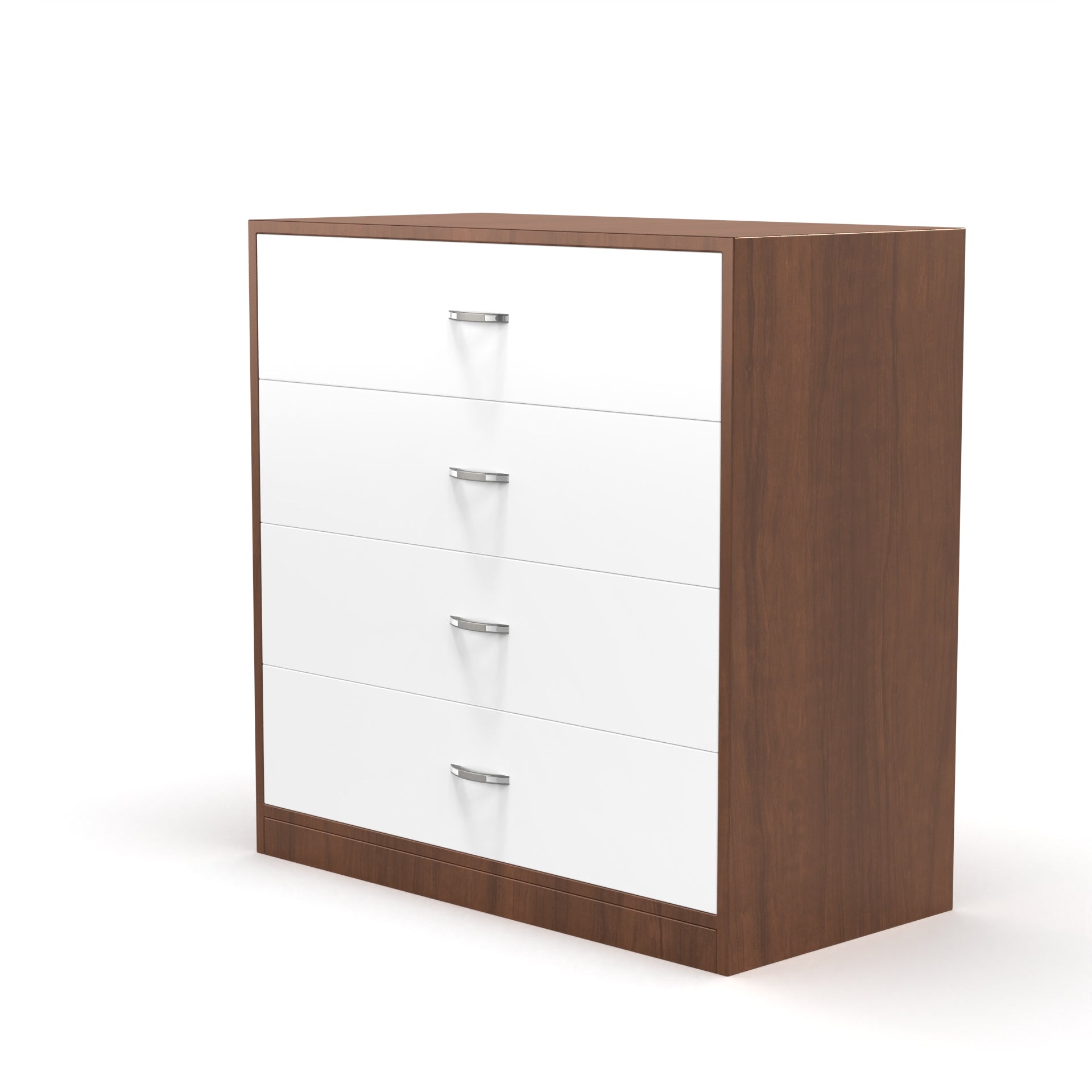 Bliss Chest with 4 Drawers (32") - Brazilian Walnut and Frosty White - Neehv Home