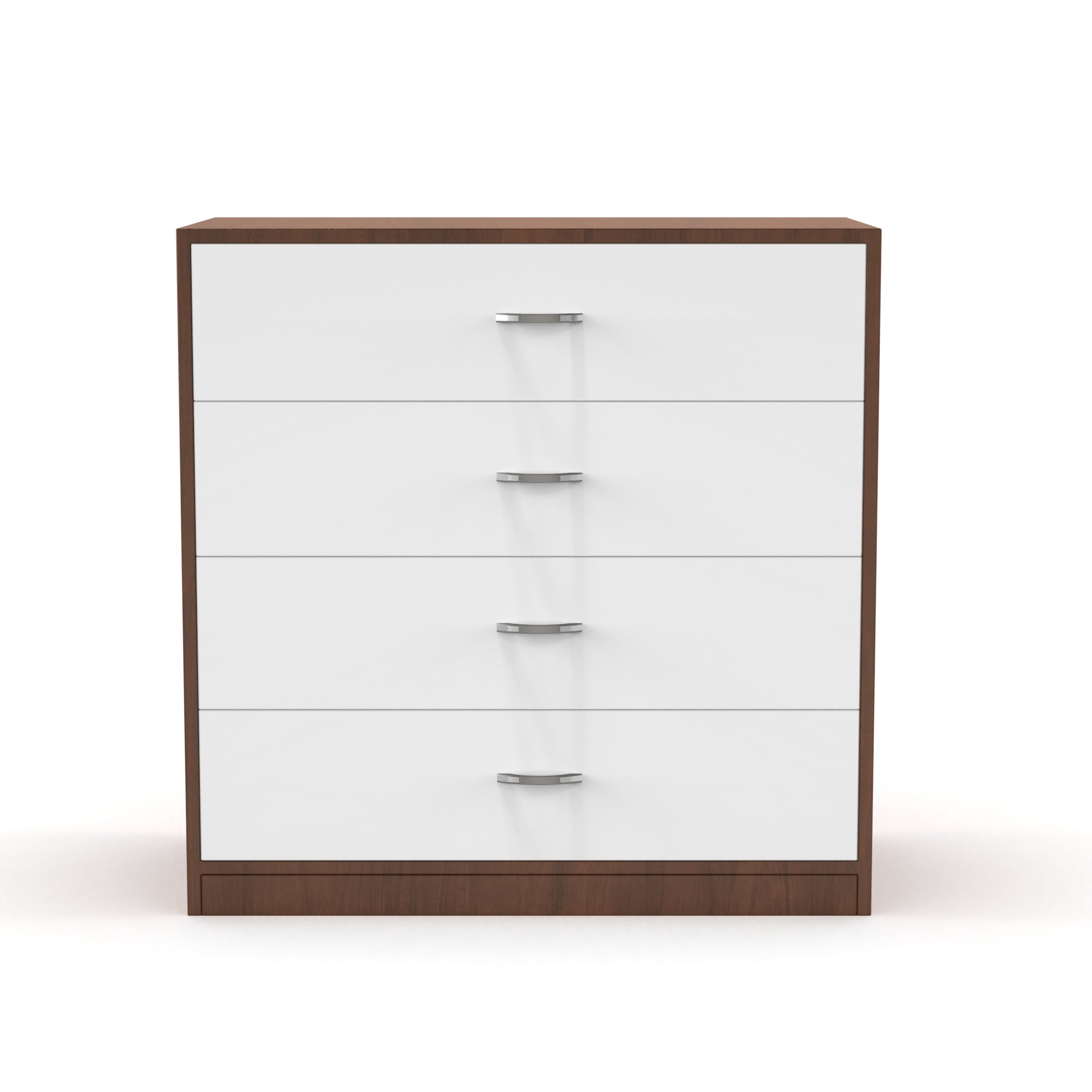 Bliss Chest with 4 Drawers (32") - Brazilian Walnut and Frosty White - Neehv Home