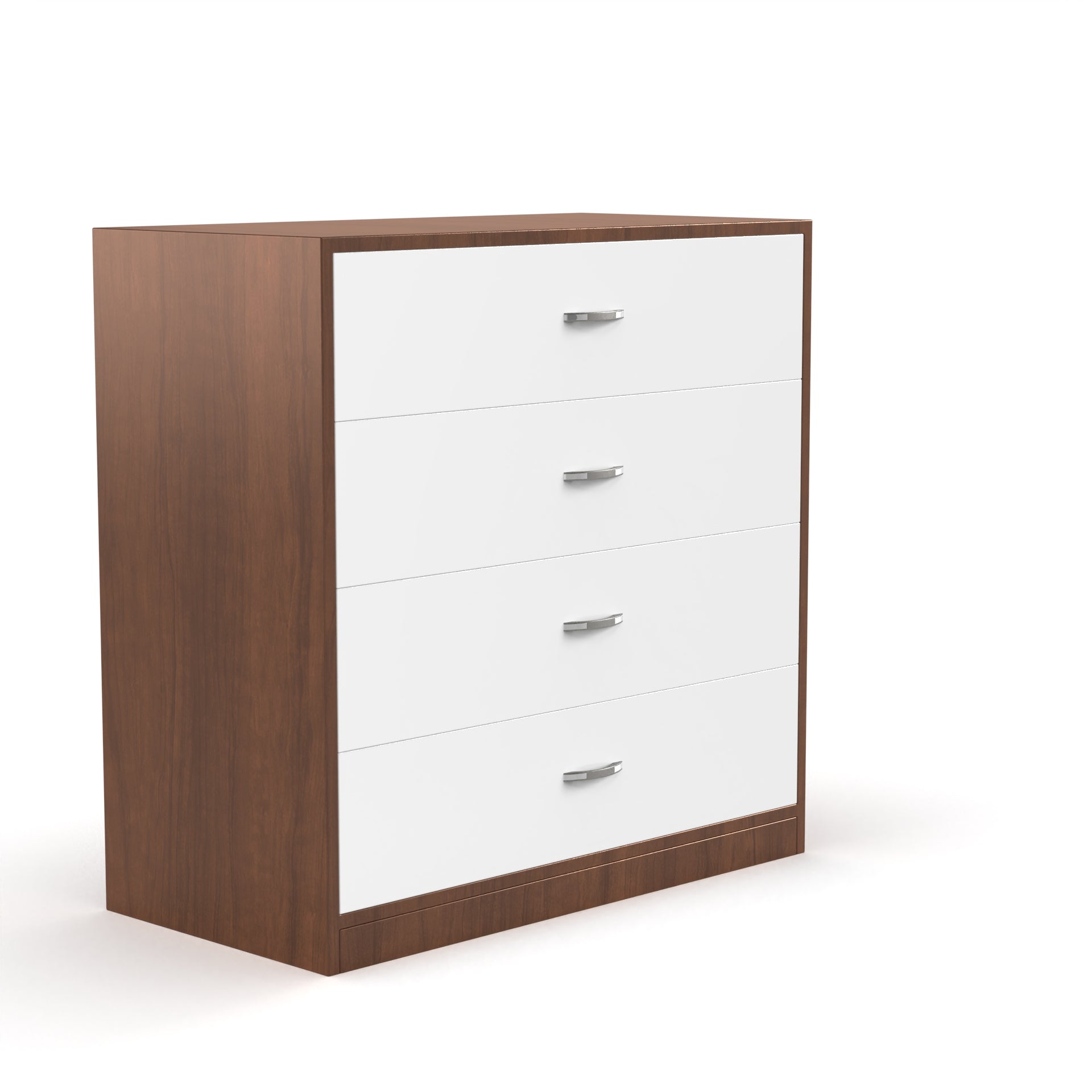 Bliss Chest with 4 Drawers (32") - Brazilian Walnut and Frosty White - Neehv Home