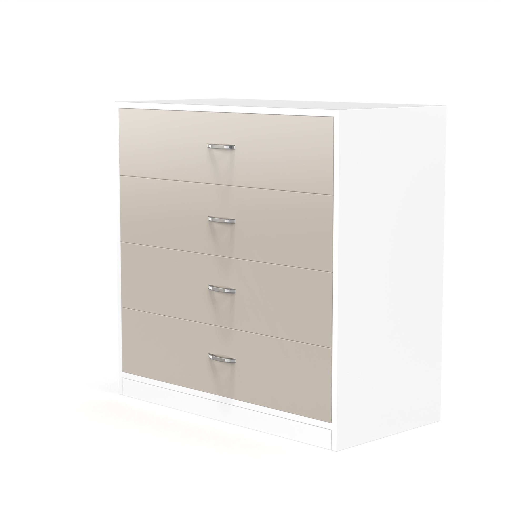 Bliss Chest with 4 Drawers (32") - UV Glossy Pebble Beach and Frosty White - Neehv Home