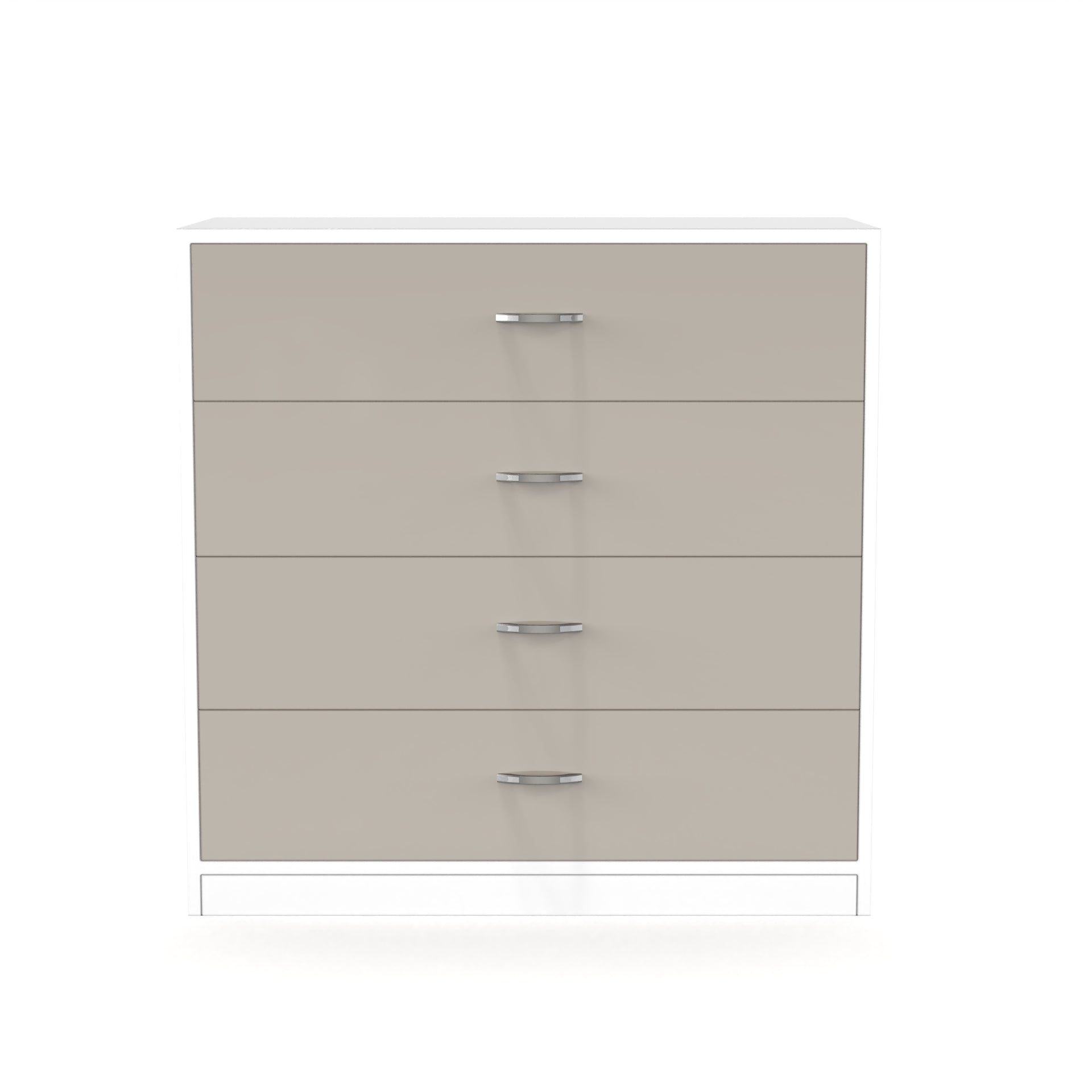 Bliss Chest with 4 Drawers (32") - UV Glossy Pebble Beach and Frosty White - Neehv Home