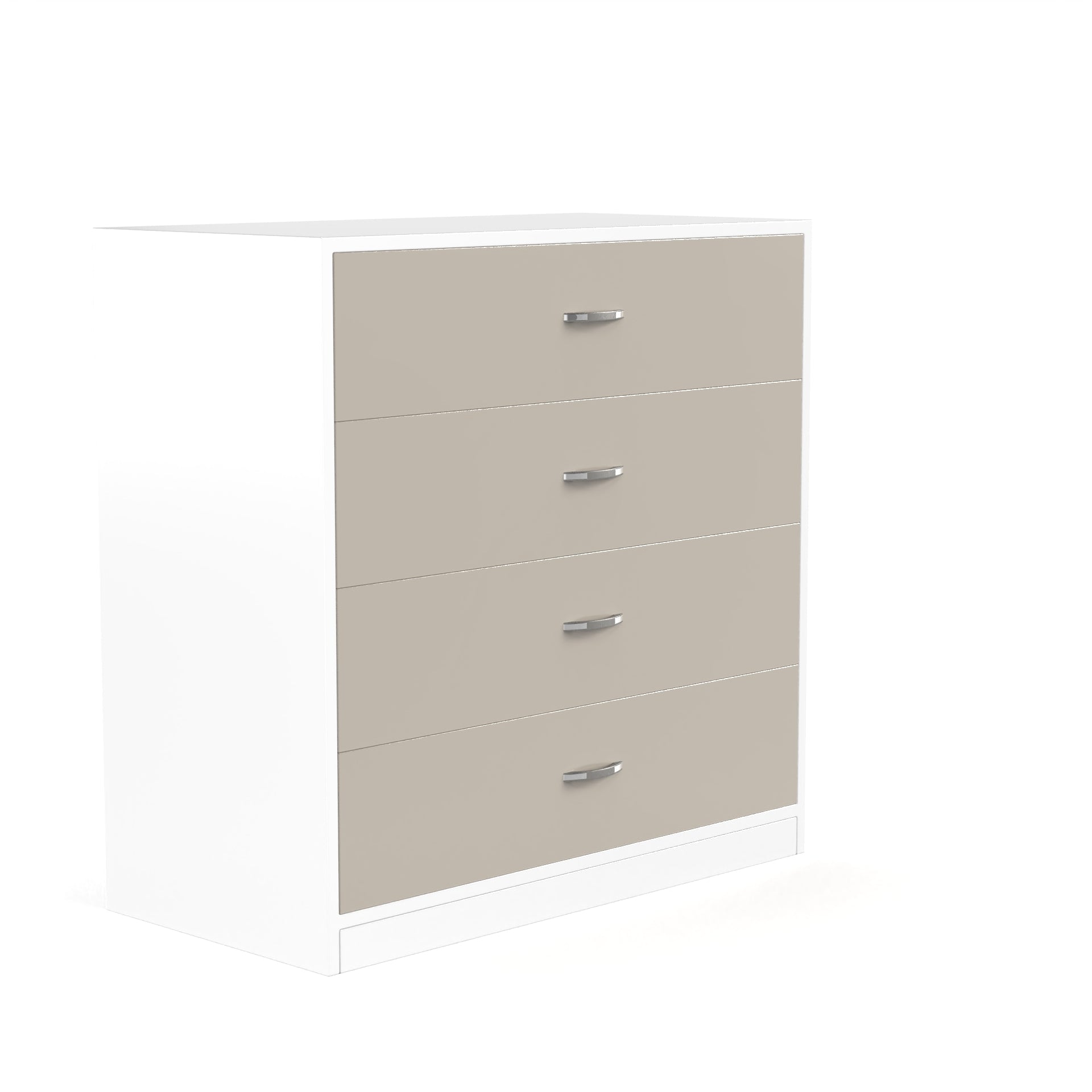 Bliss Chest with 4 Drawers (32") - UV Glossy Pebble Beach and Frosty White - Neehv Home