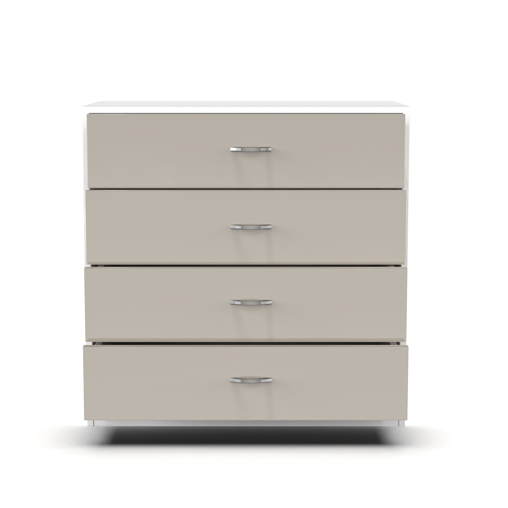 Bliss Chest with 4 Drawers (32") - UV Glossy Pebble Beach and Frosty White - Neehv Home