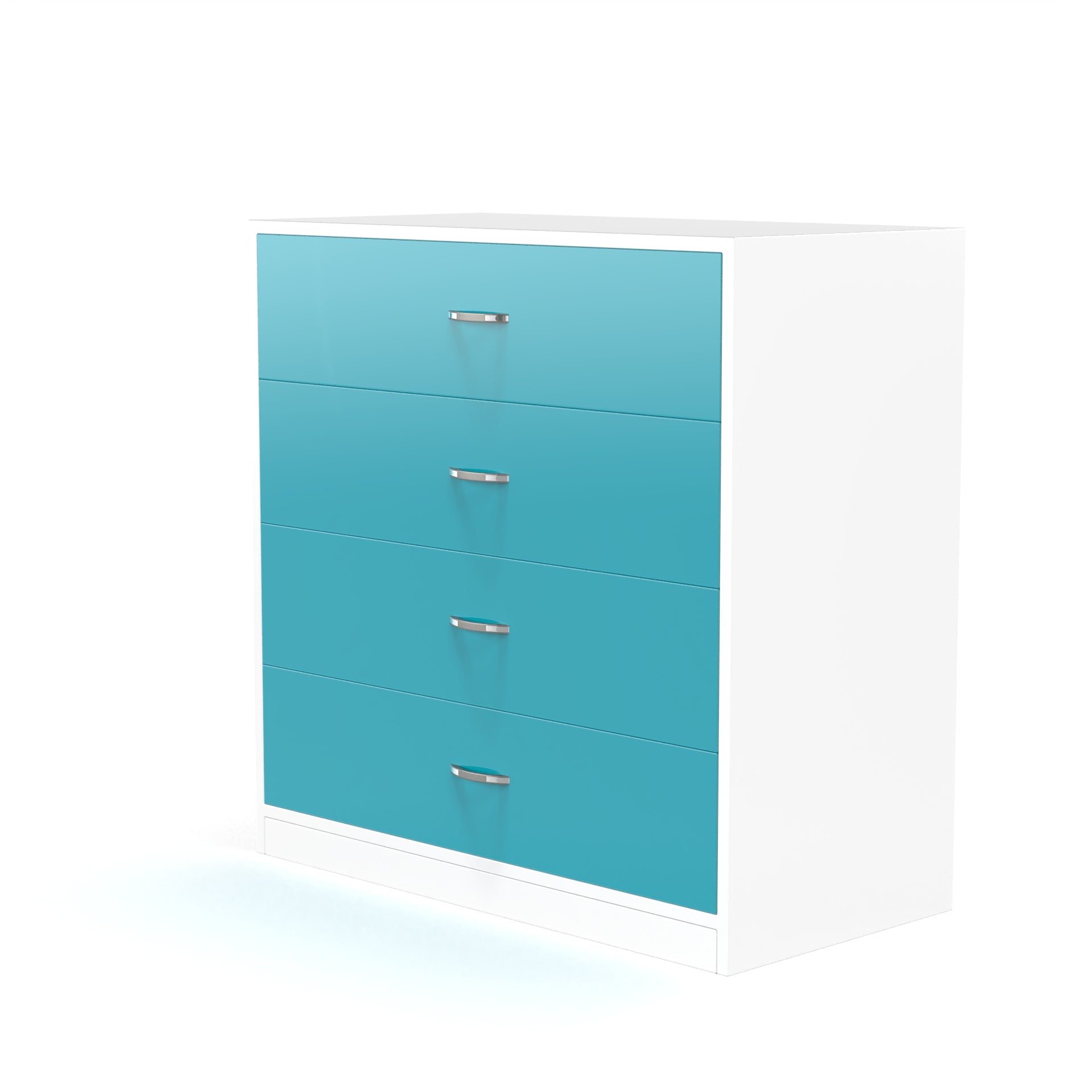 Bliss Chest with 4 Drawers (32") - Caribe and Frosty White - Neehv Home