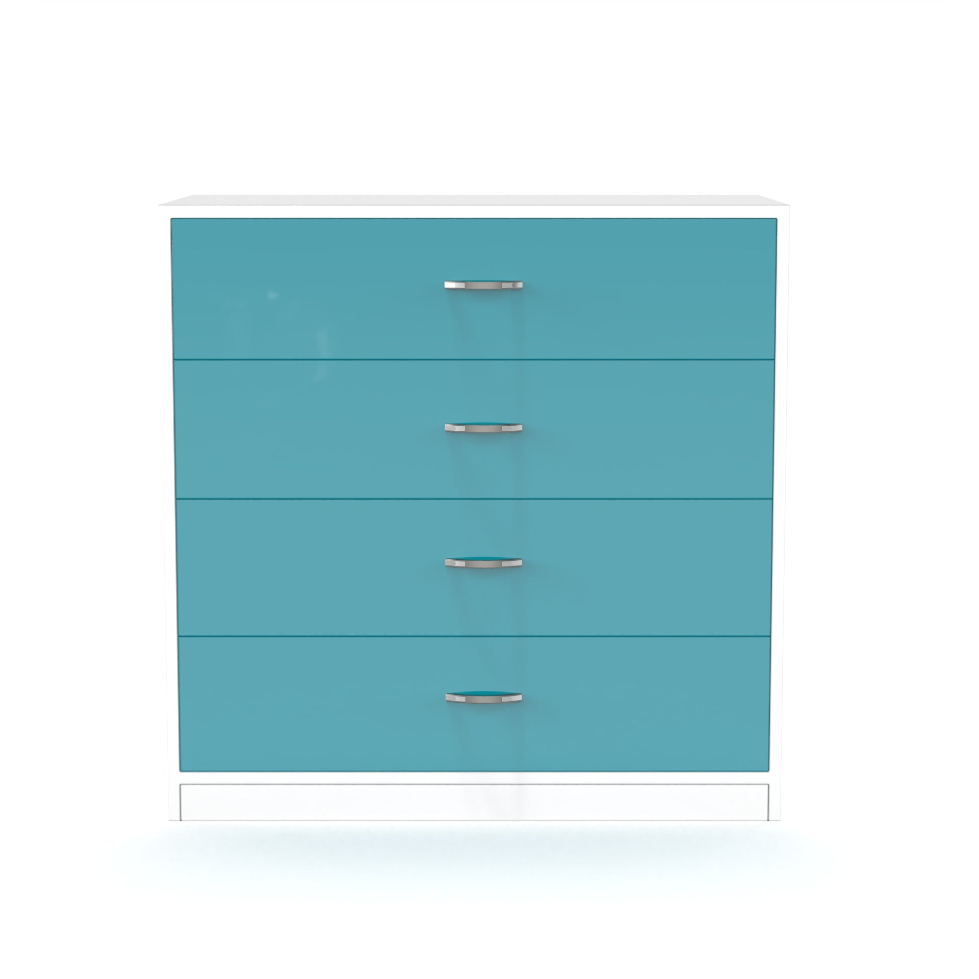 Bliss Chest with 4 Drawers (32") - Caribe and Frosty White - Neehv Home