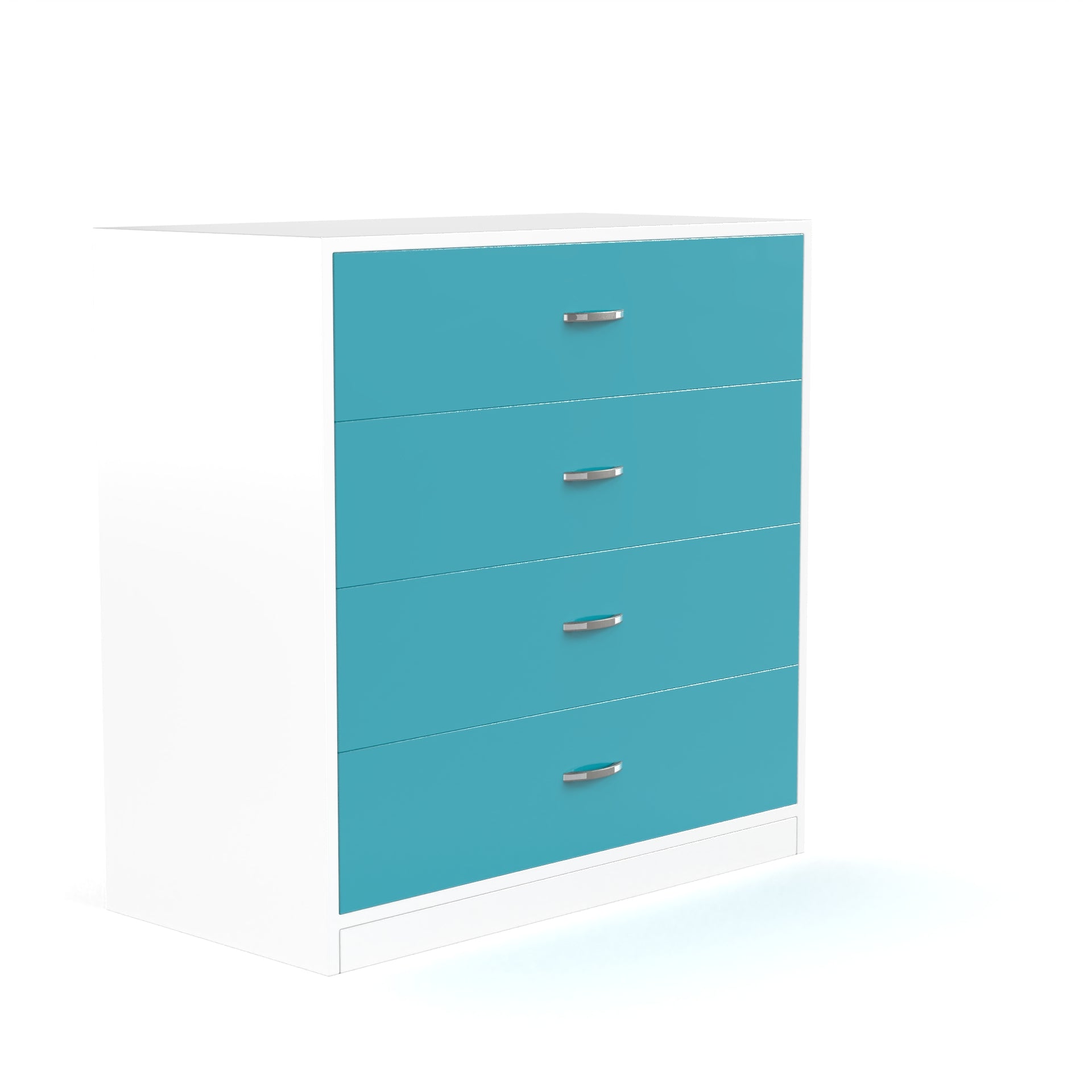 Bliss Chest with 4 Drawers (32") - Caribe and Frosty White - Neehv Home