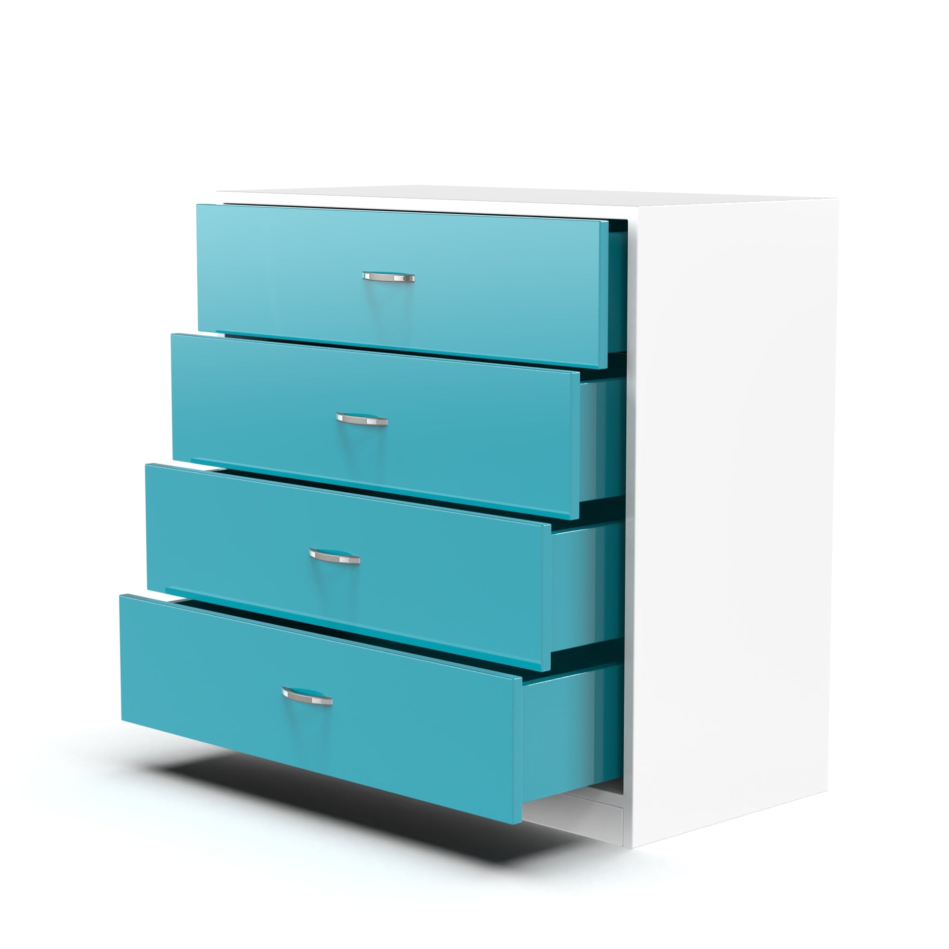 Bliss Chest with 4 Drawers (32") - Caribe and Frosty White - Neehv Home