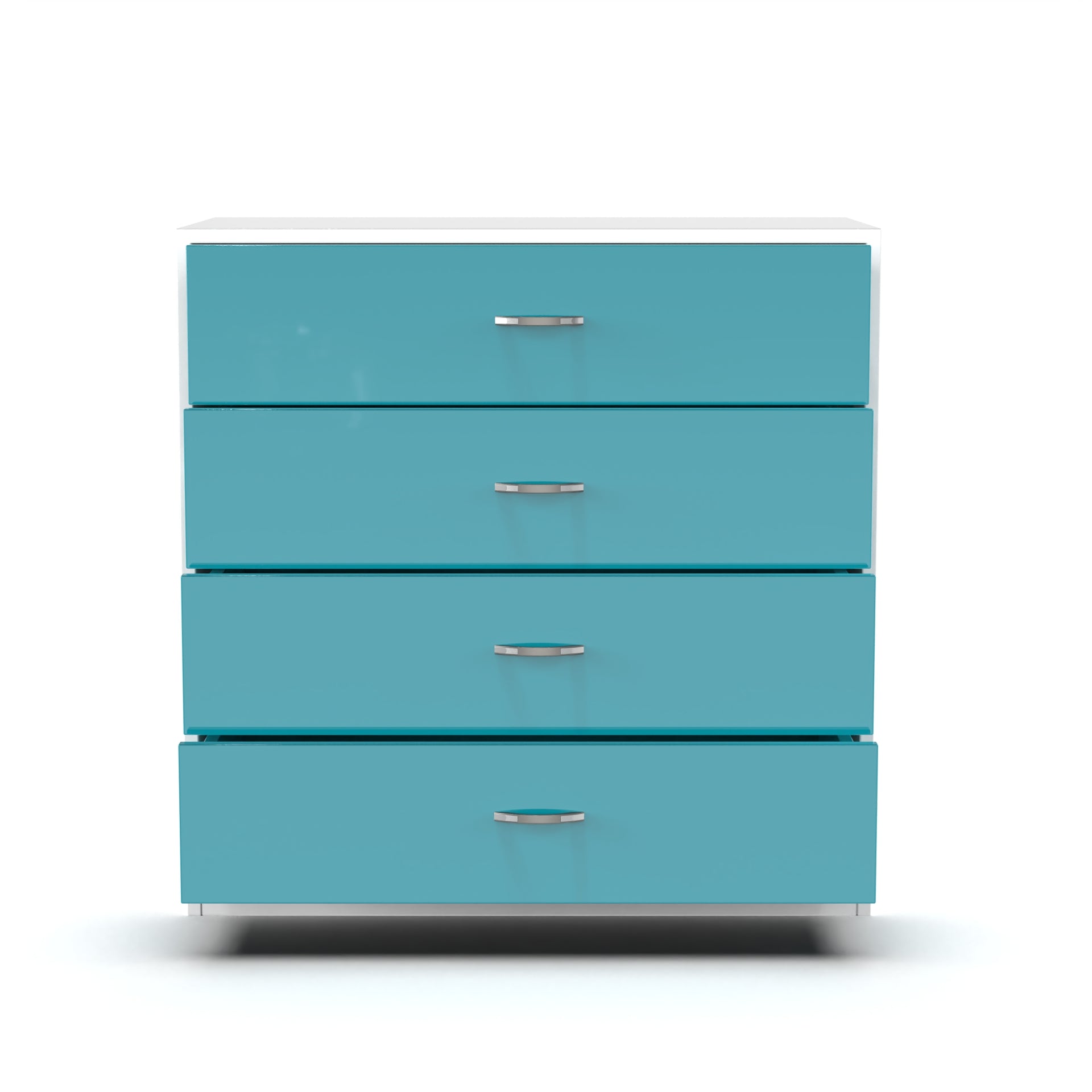 Bliss Chest with 4 Drawers (32") - Caribe and Frosty White - Neehv Home