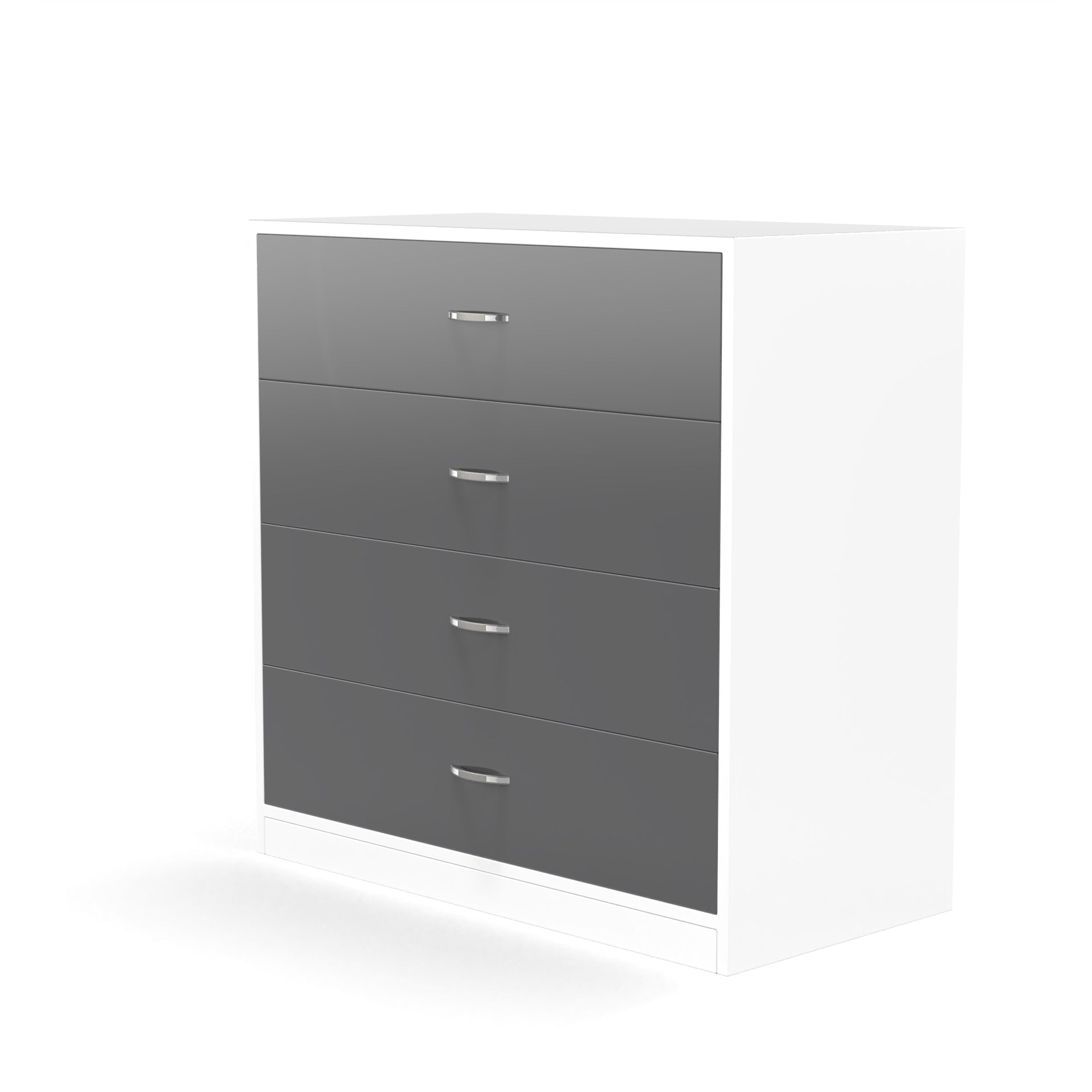 Bliss Chest with 4 Drawers (32") - UV Glossy Slate Grey and Frosty White - Neehv Home