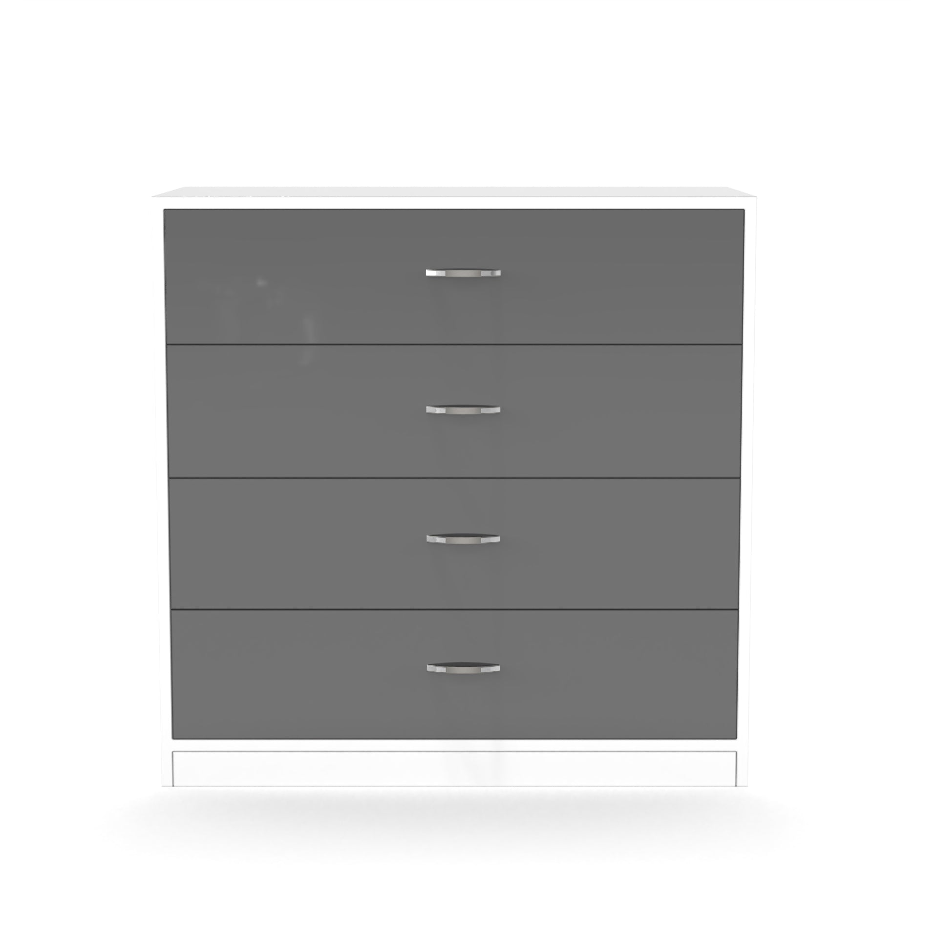 Bliss Chest with 4 Drawers (32") - UV Glossy Slate Grey and Frosty White - Neehv Home