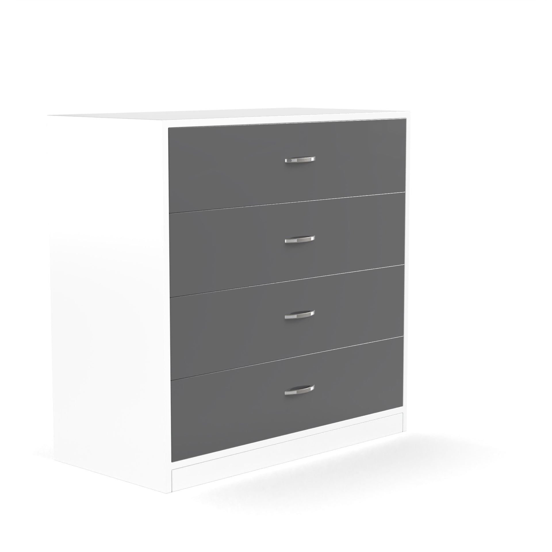 Bliss Chest with 4 Drawers (32") - UV Glossy Slate Grey and Frosty White - Neehv Home