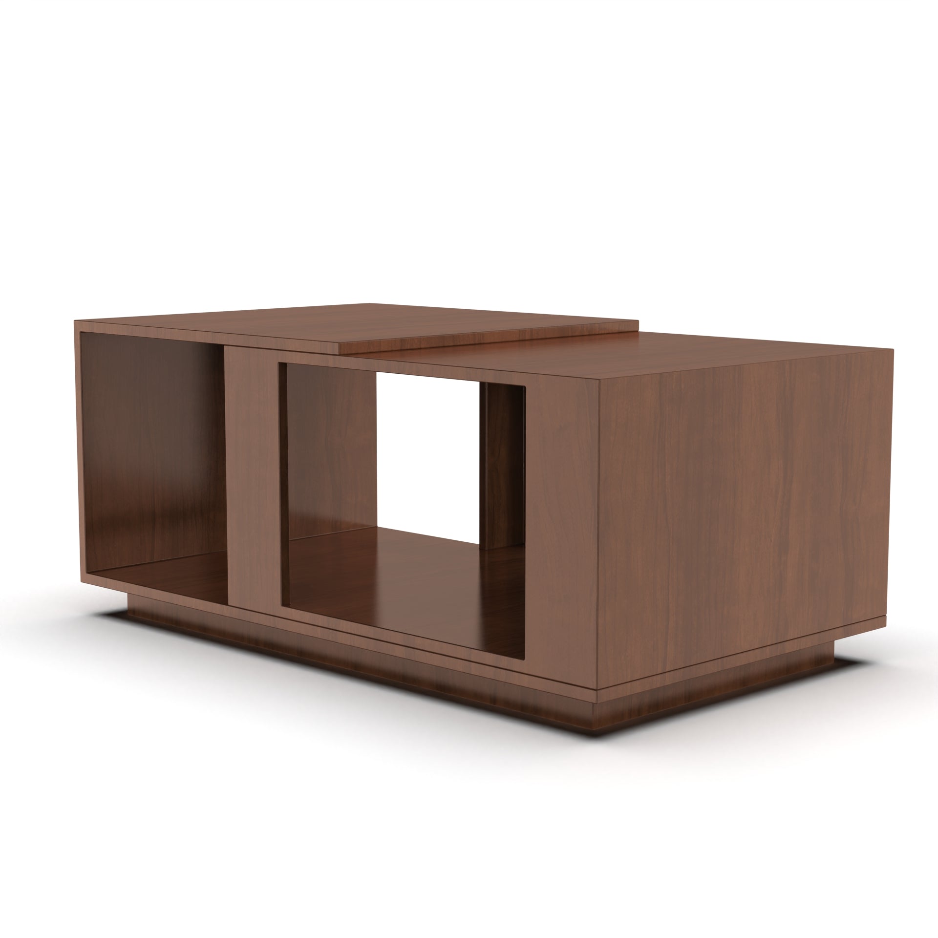 Iris Coffee Table with Open Storage - Brazilian Walnut - Neehv Home