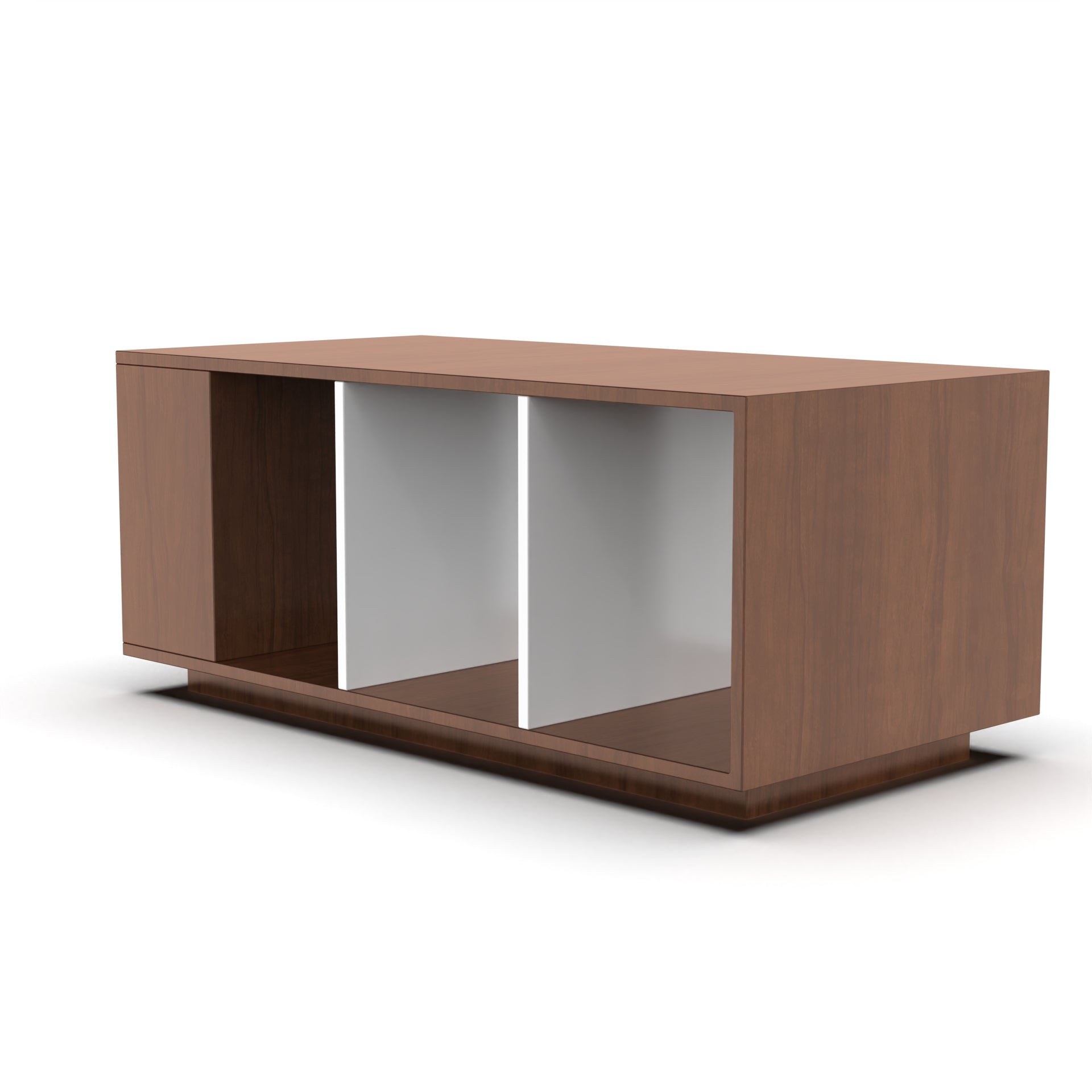 Marvel Rectangular Coffee Table with Storage - Brazilian Walnut and Frosty White - Neehv Home