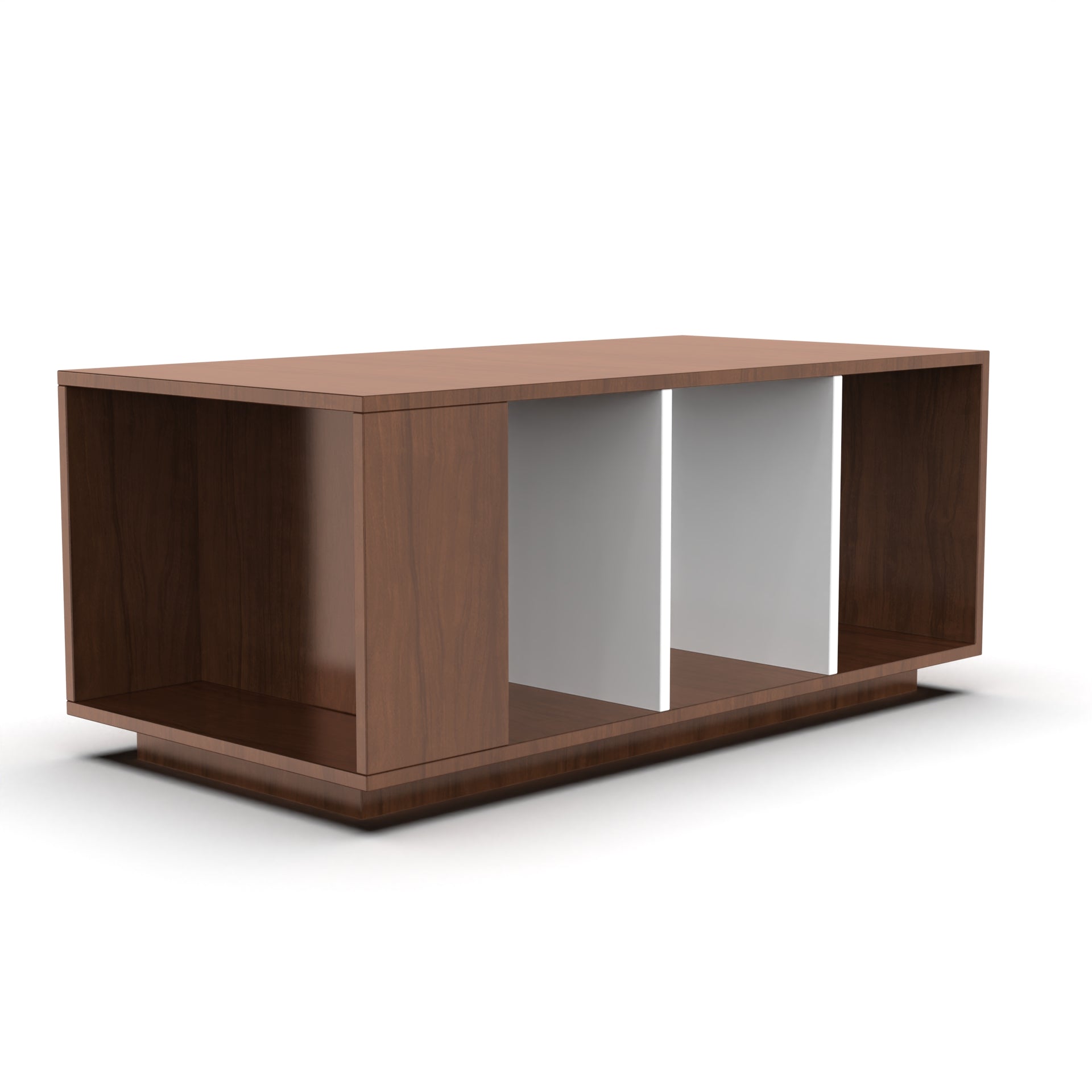 Marvel Rectangular Coffee Table with Storage - Brazilian Walnut and Frosty White - Neehv Home