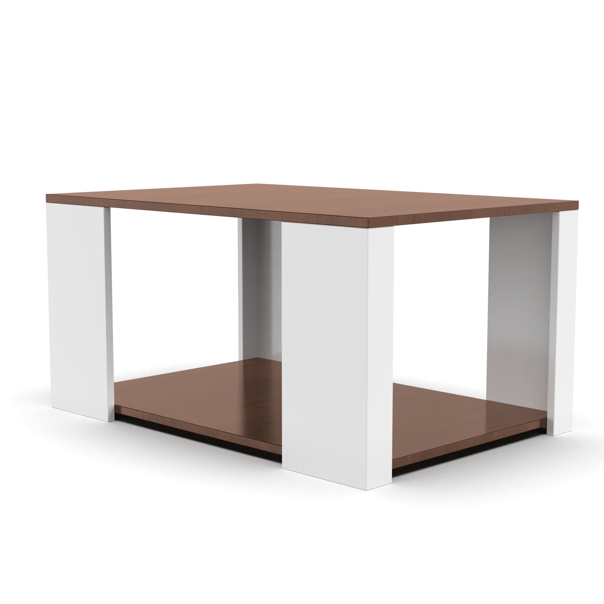 Rapture Center Table - Brazilian Walnut and Frosty White - Neehv Home