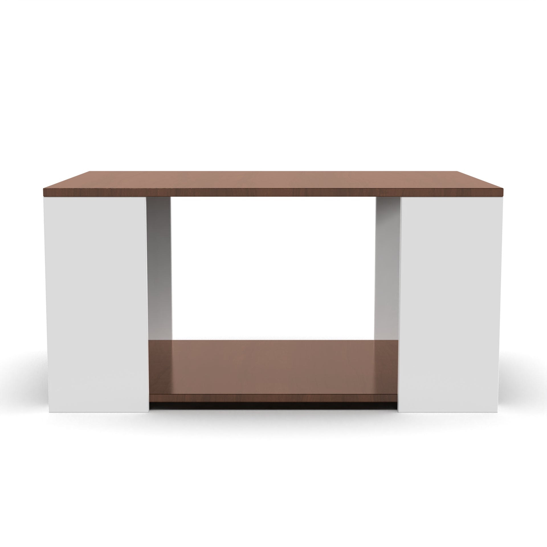 Rapture Center Table - Brazilian Walnut and Frosty White - Neehv Home