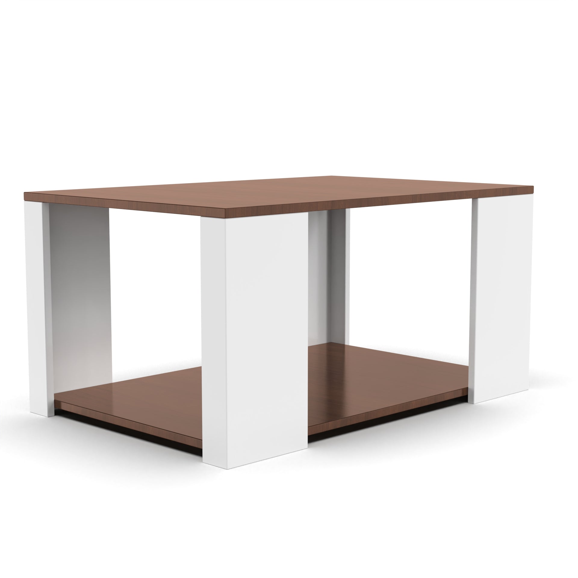 Rapture Center Table - Brazilian Walnut and Frosty White - Neehv Home