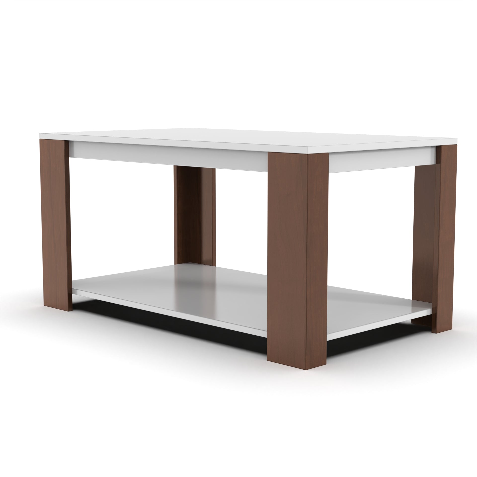 Jubilee Rectangular Center Table - Brazilian Walnut and Frosty White - Neehv Home