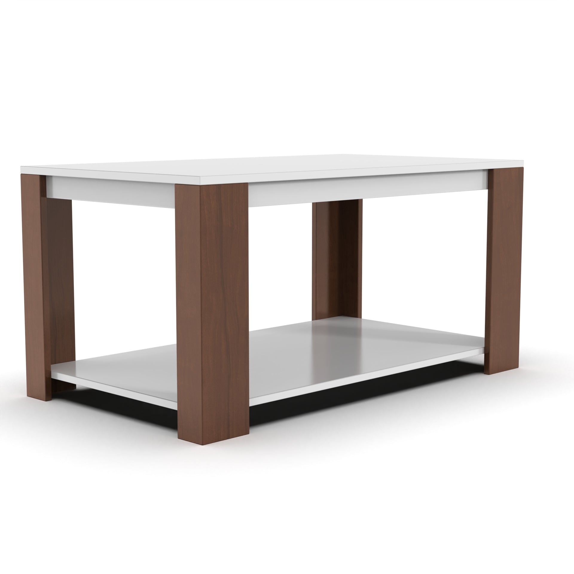 Jubilee Rectangular Center Table - Brazilian Walnut and Frosty White - Neehv Home