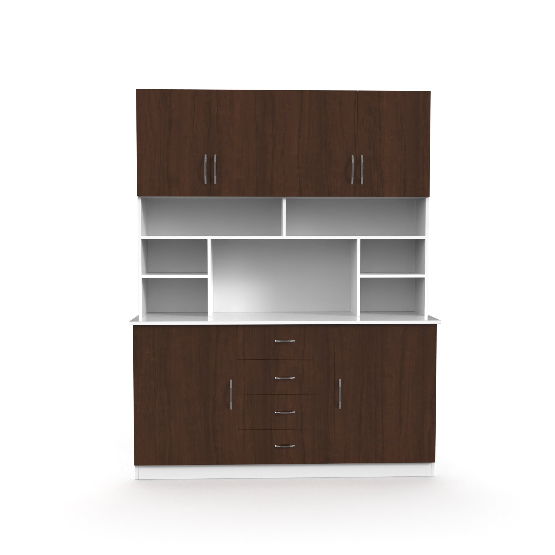 Liam Kitchen Crockery Cabinet - Brazilian walnut and Frosty white - Neehv Home