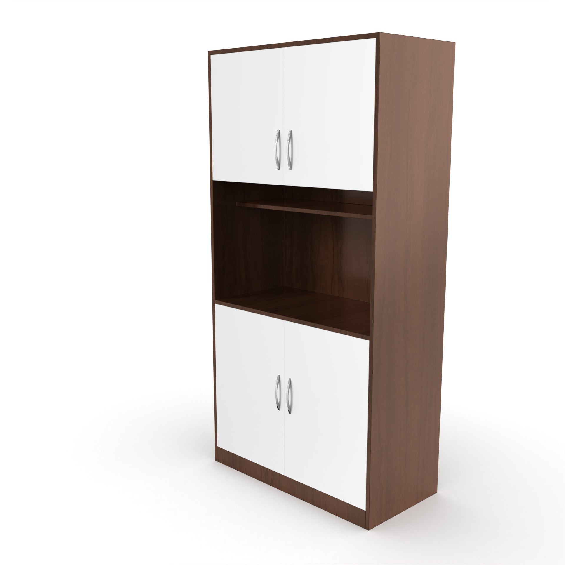 Zoe Wooden Crockery Unit - Brazilian walnut and Frosty white - Neehv Home