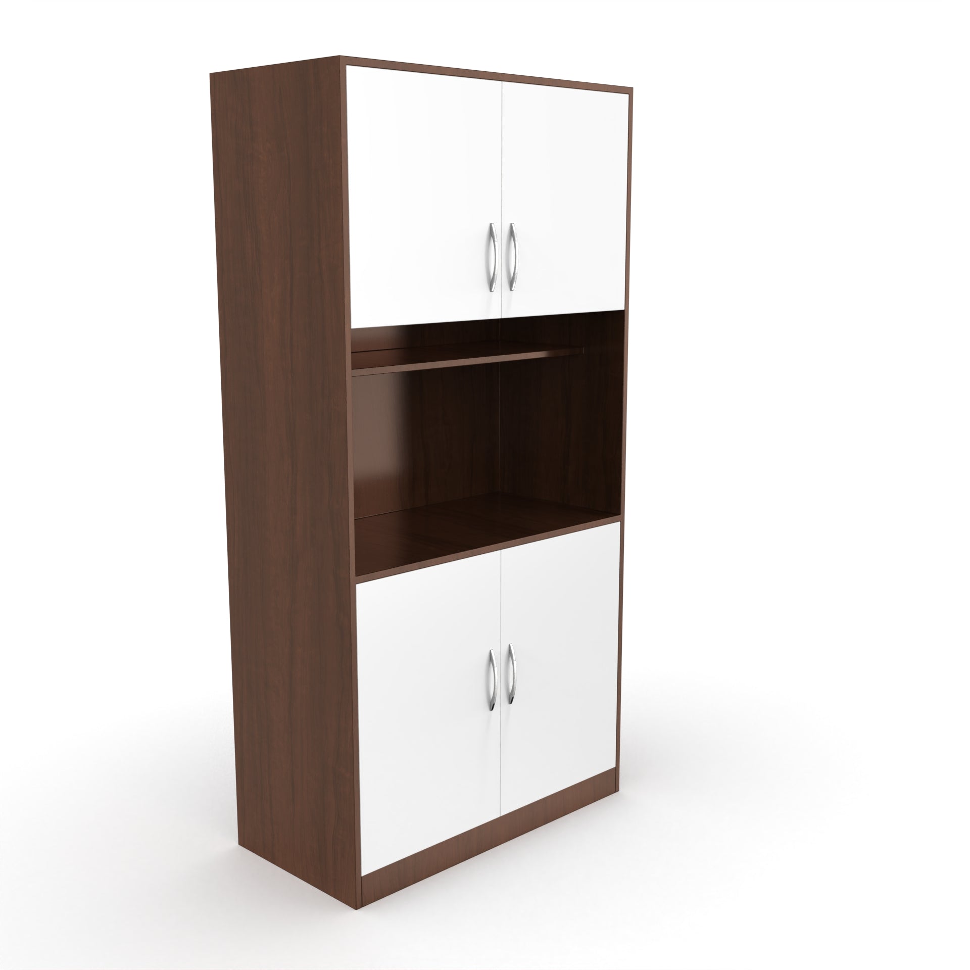 Zoe Wooden Crockery Unit - Brazilian walnut and Frosty white - Neehv Home