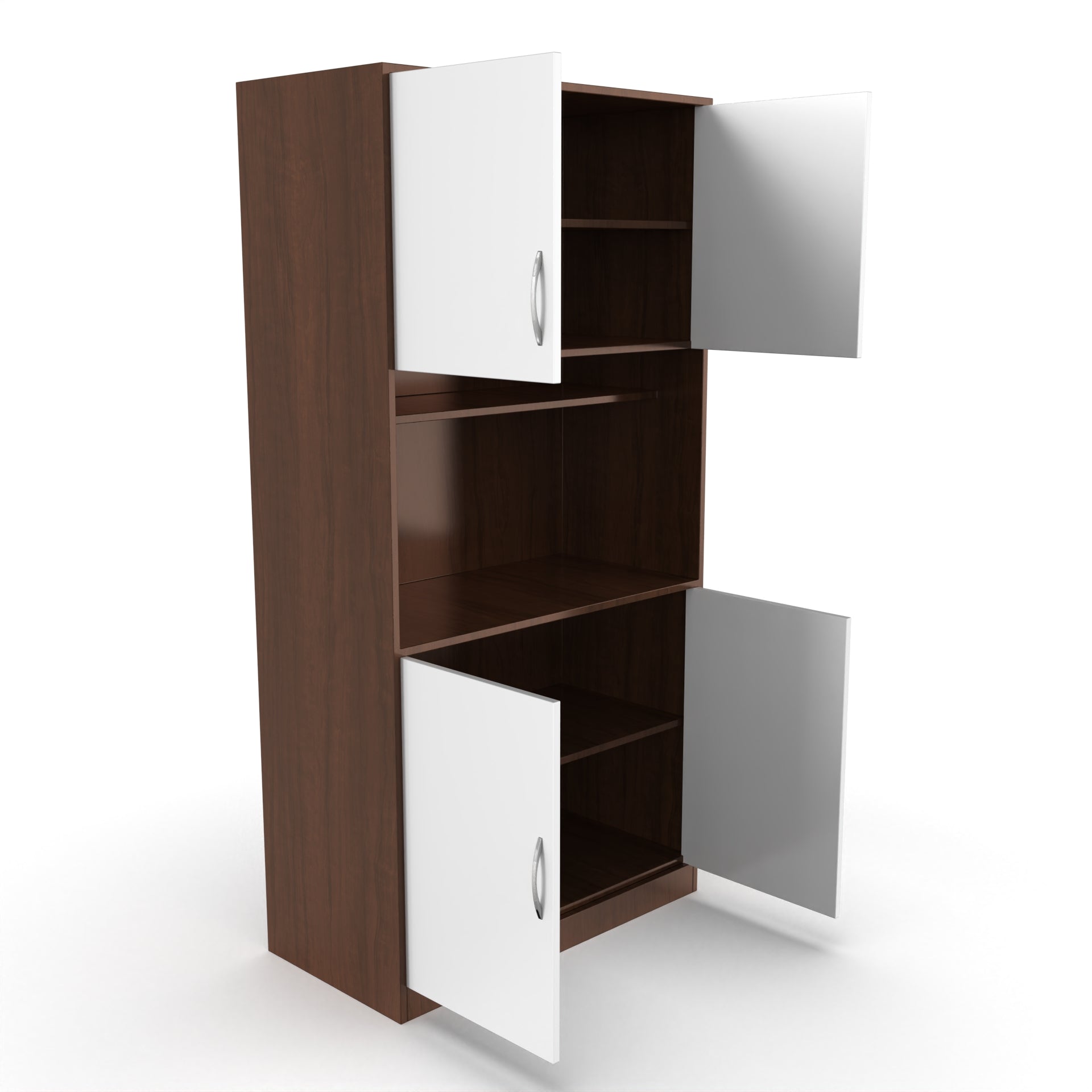 Zoe Wooden Crockery Unit - Brazilian walnut and Frosty white - Neehv Home