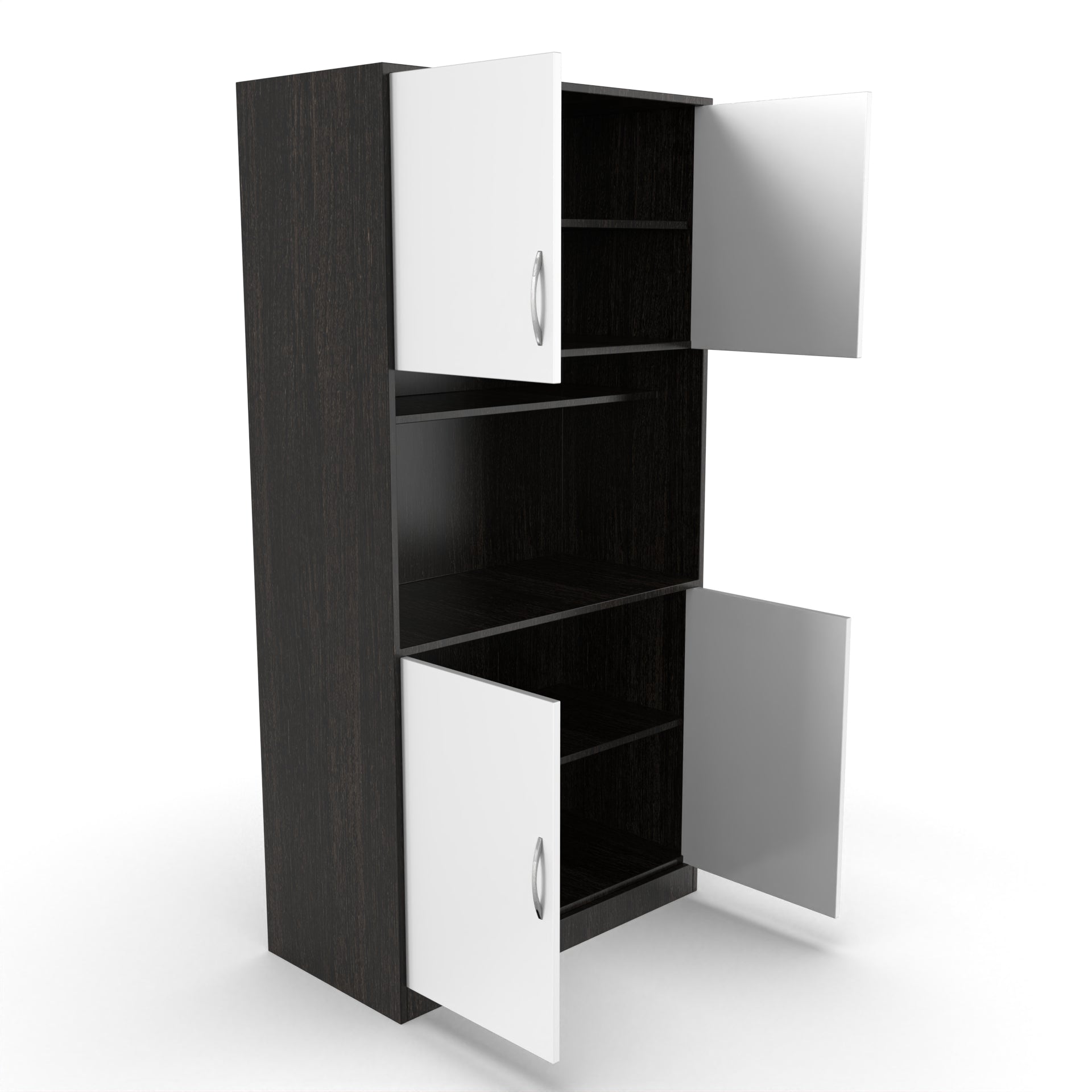 Zoe Wooden Crockery Unit - Wenge and Frosty White - Neehv Home