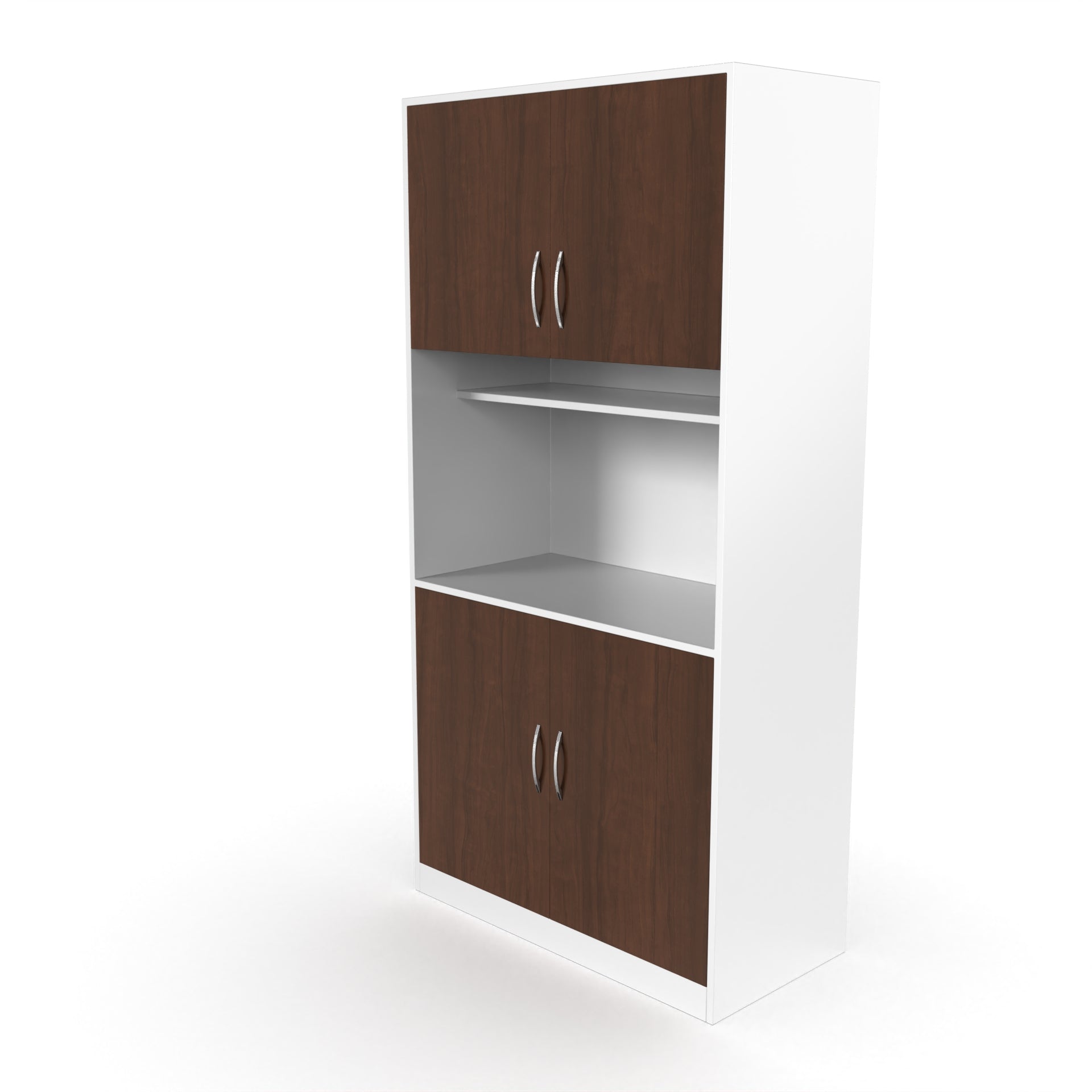 Zoe Wooden Crockery Unit - Brazilian walnut and Frosty white - Neehv Home