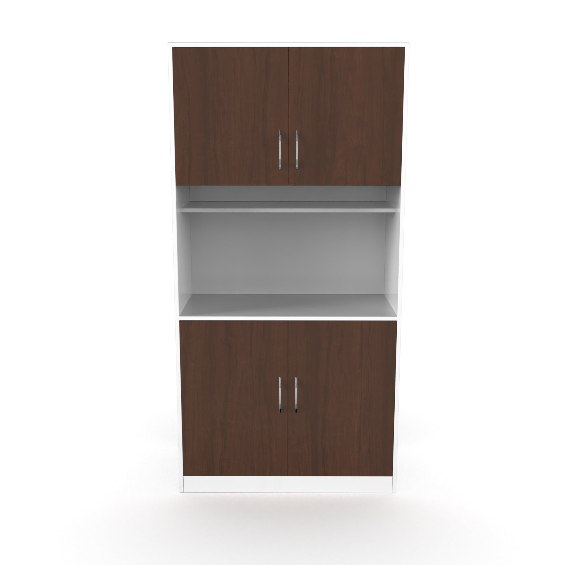 Zoe Wooden Crockery Unit - Brazilian walnut and Frosty white - Neehv Home