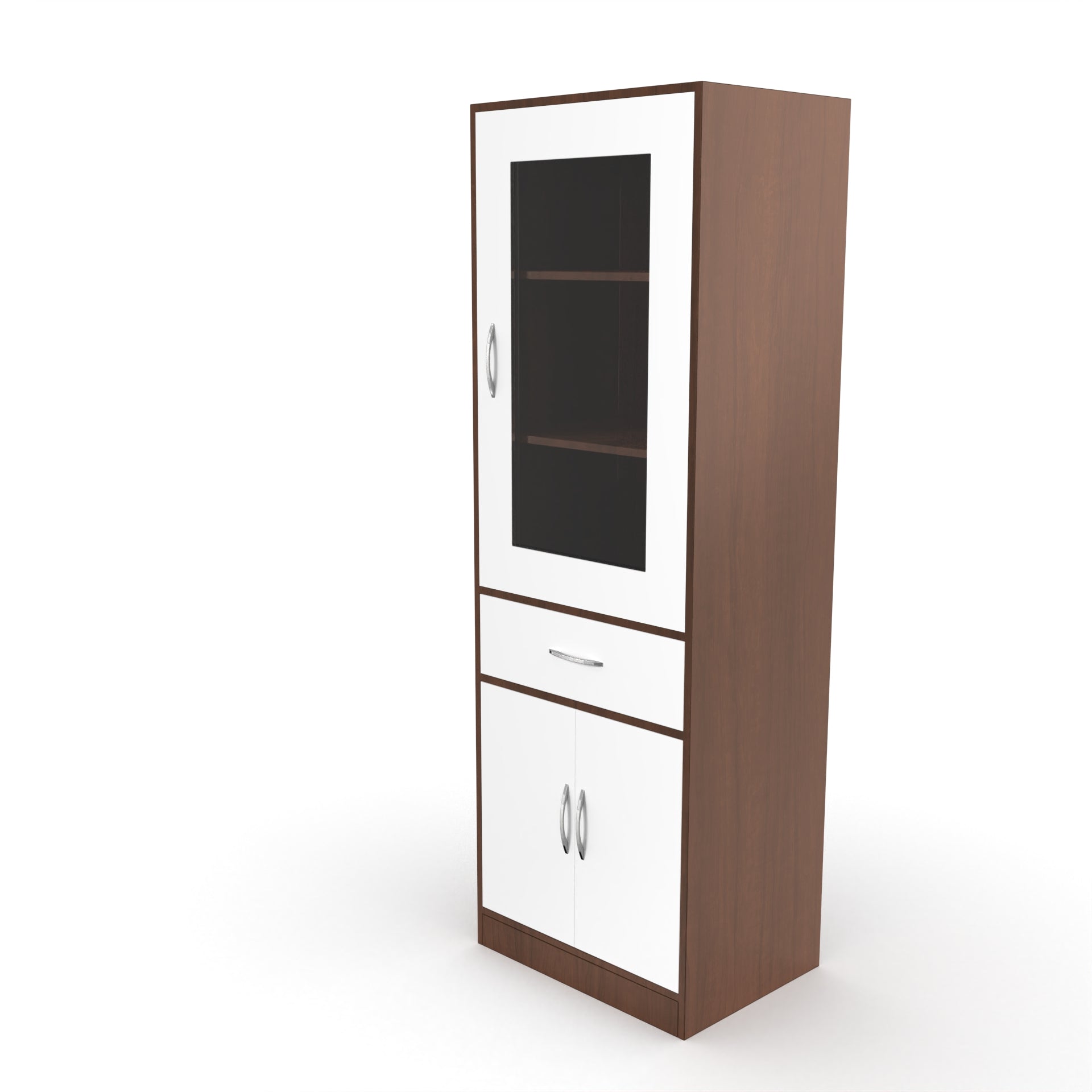 Finn Crockery Unit - Brazilian walnut and Frosty white - Neehv Home