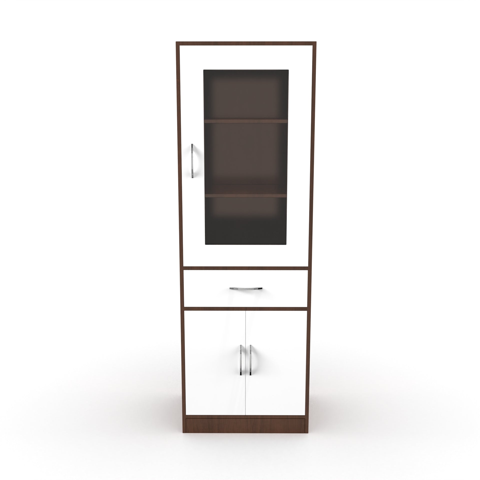 Finn Crockery Unit - Brazilian walnut and Frosty white - Neehv Home