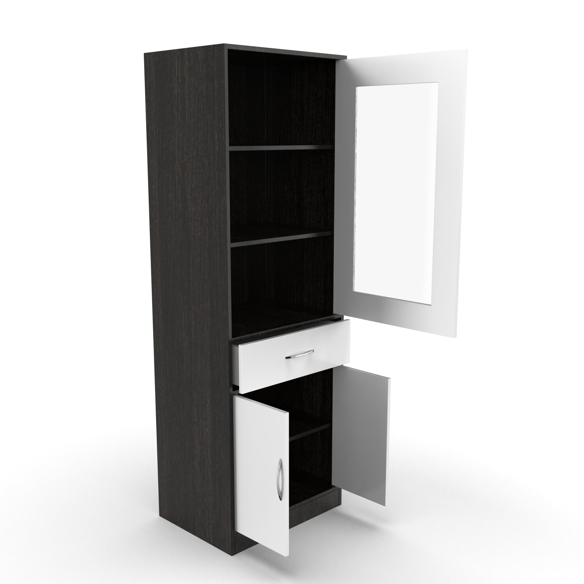 Finn Wooden Bookshelf - Wenge and Frosty White - Neehv Home