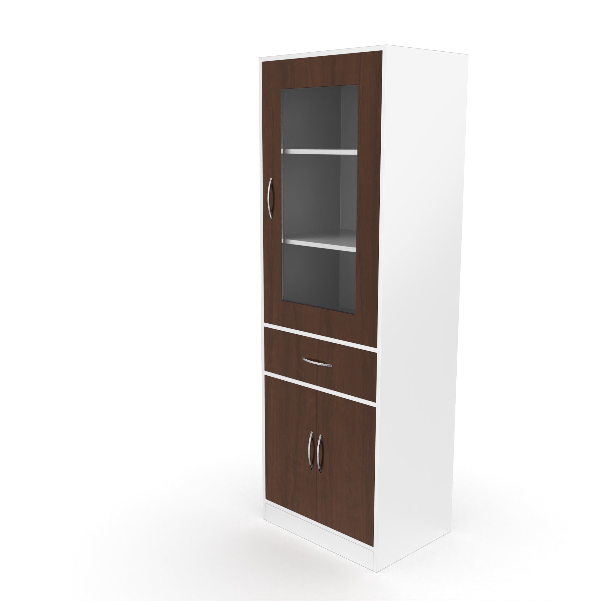 Finn Crockery Unit - Brazilian walnut and Frosty white - Neehv Home