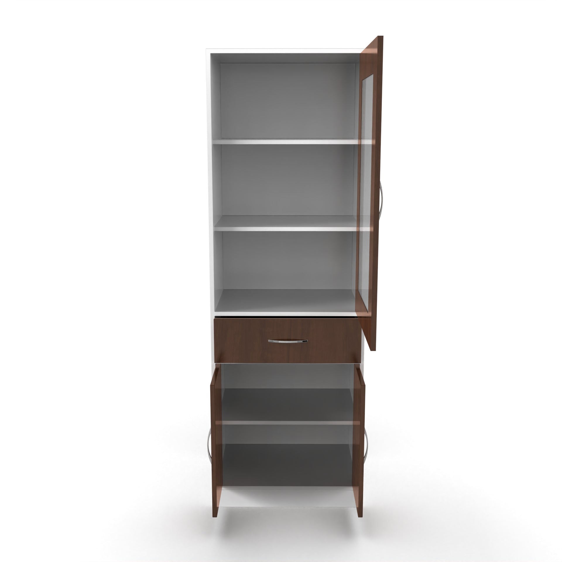 Finn Wooden Bookshelf - Brazilian walnut and Frosty white - Neehv Home