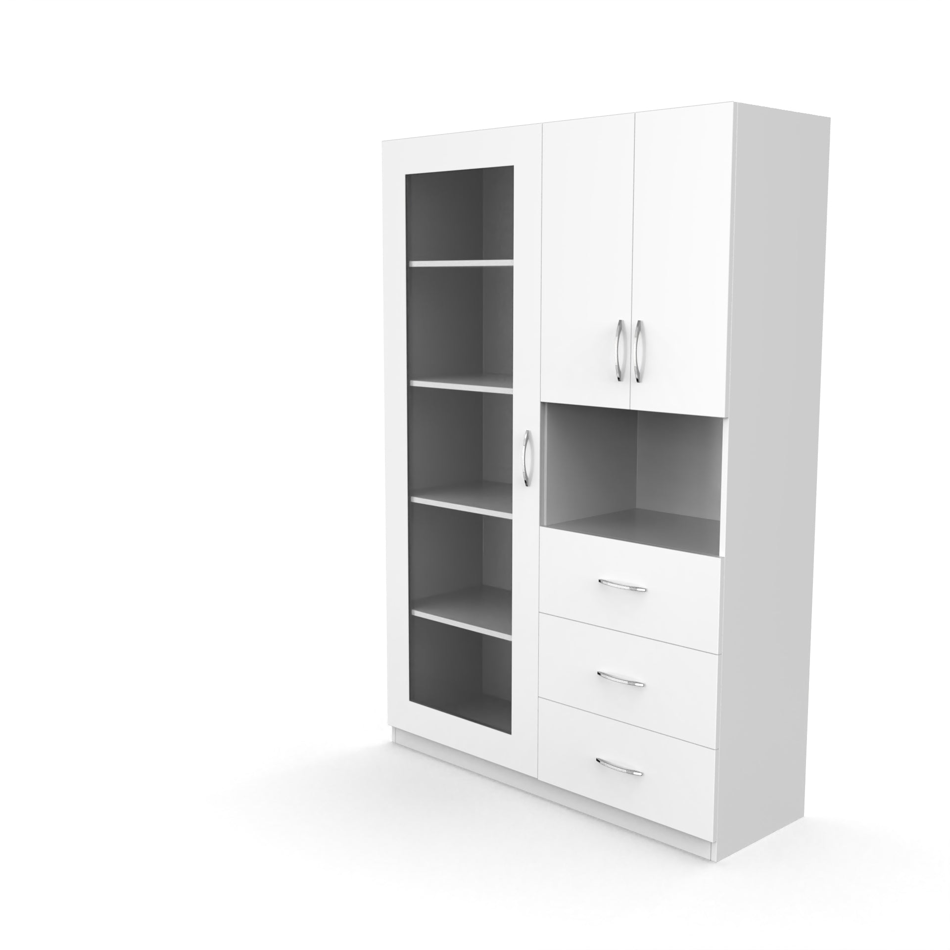 Olivia Bookshelf with Door - Frosty white - Neehv Home