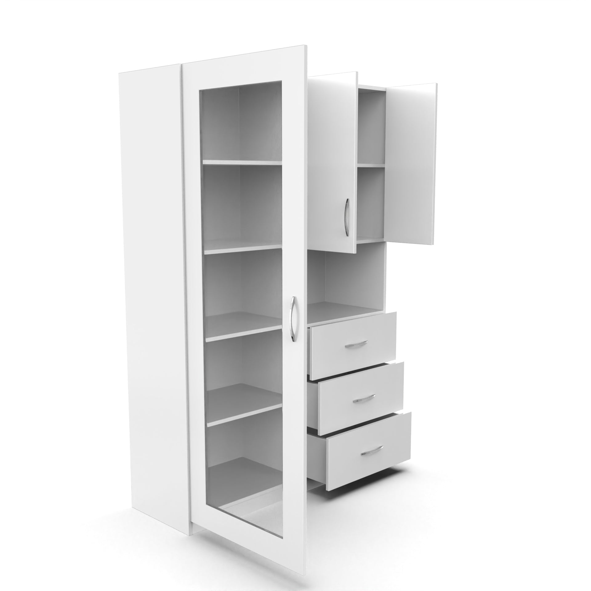 Olivia Bookshelf with Door - Frosty white - Neehv Home