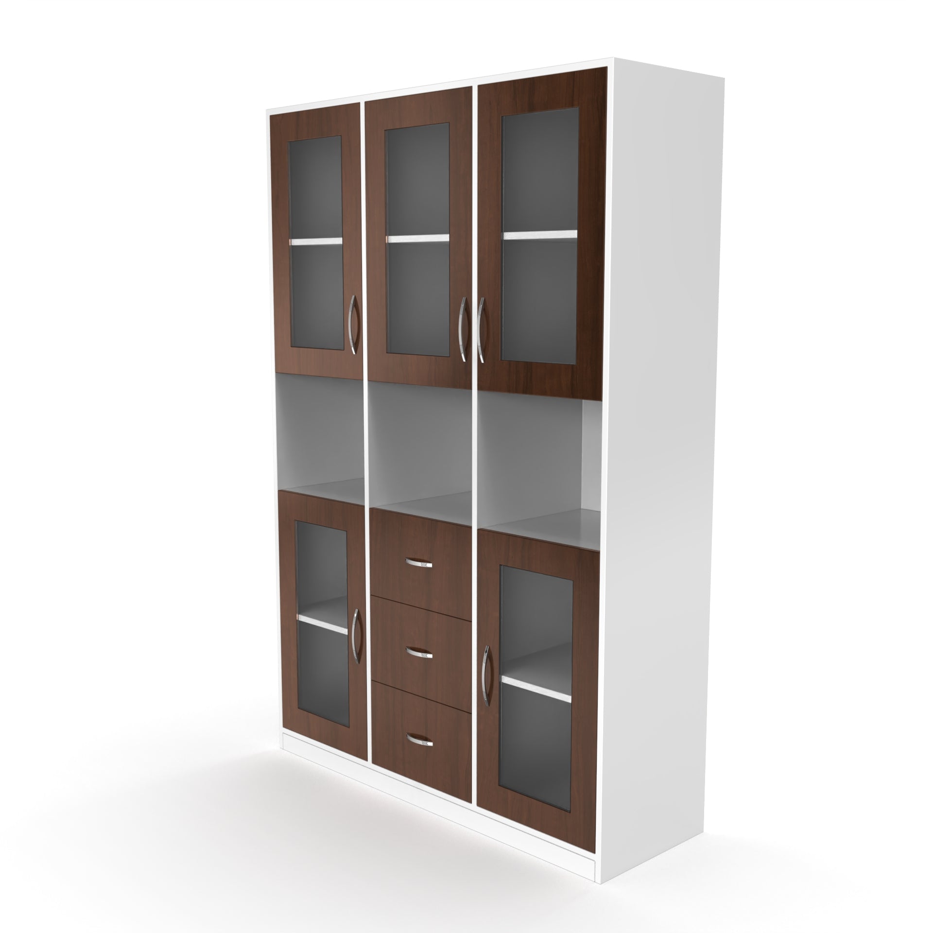 Leo Crockery Cabinet - Brazilian walnut and Frosty white - Neehv Home