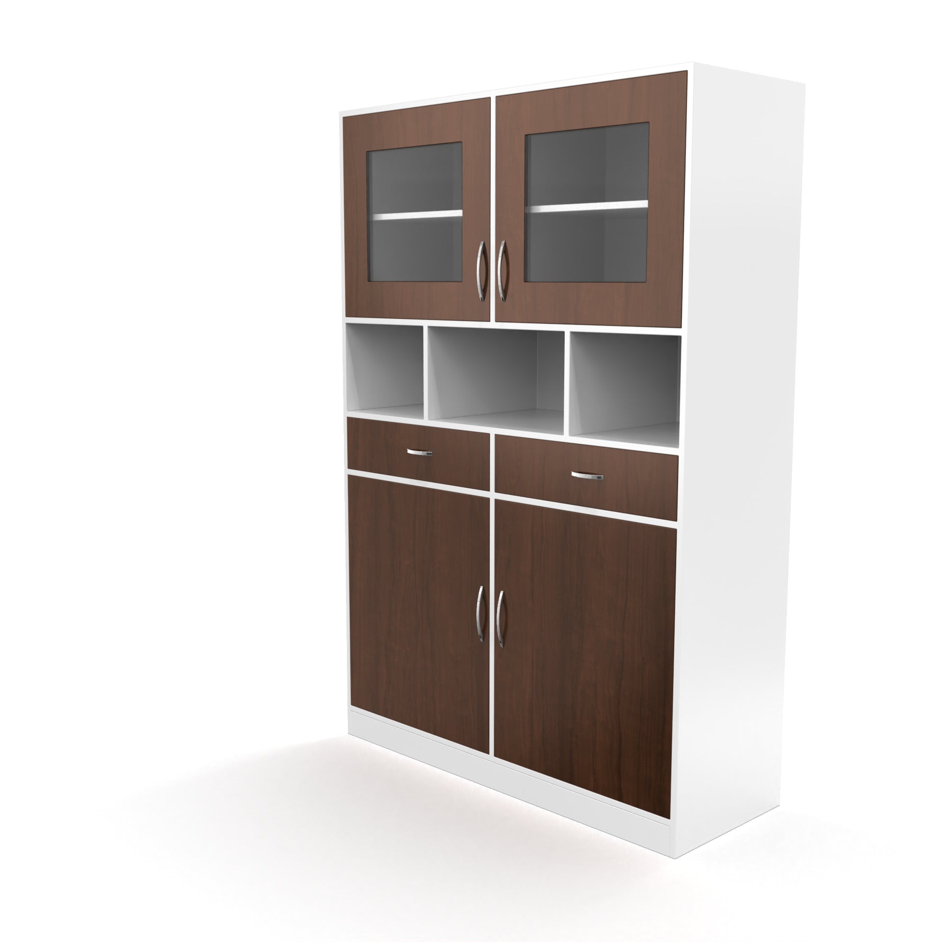 Owen Crockery Unit - Brazilian walnut and Frosty white - Neehv Home