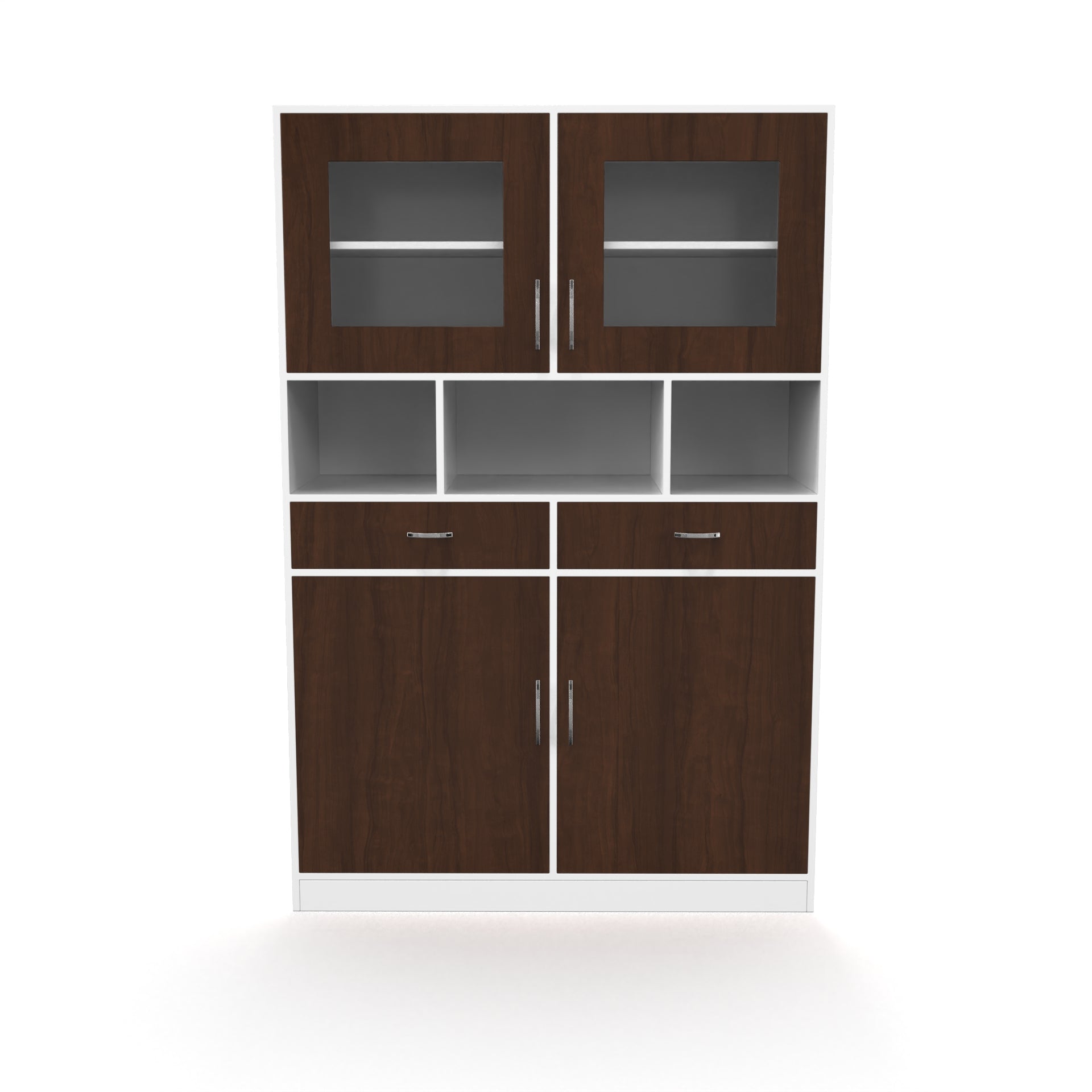 Owen Crockery Unit - Brazilian walnut and Frosty white - Neehv Home