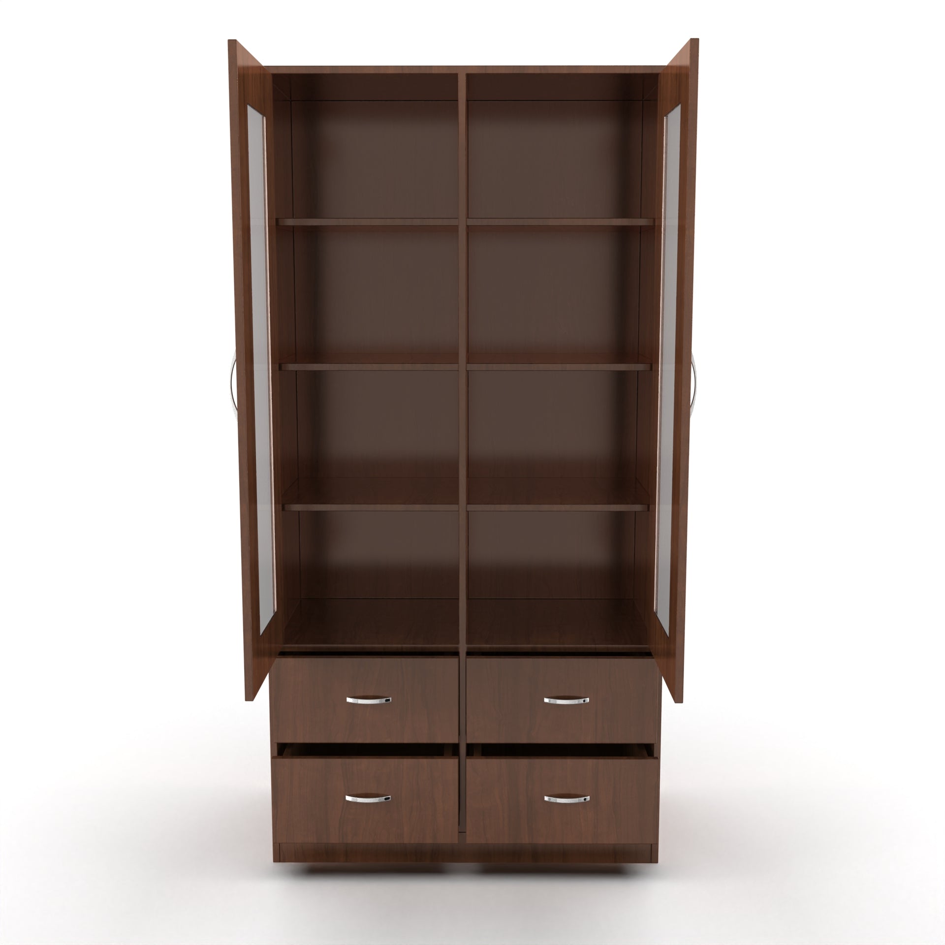 Mia Bookshelf With Door and Drawers - Brazilian walnut - Neehv Home