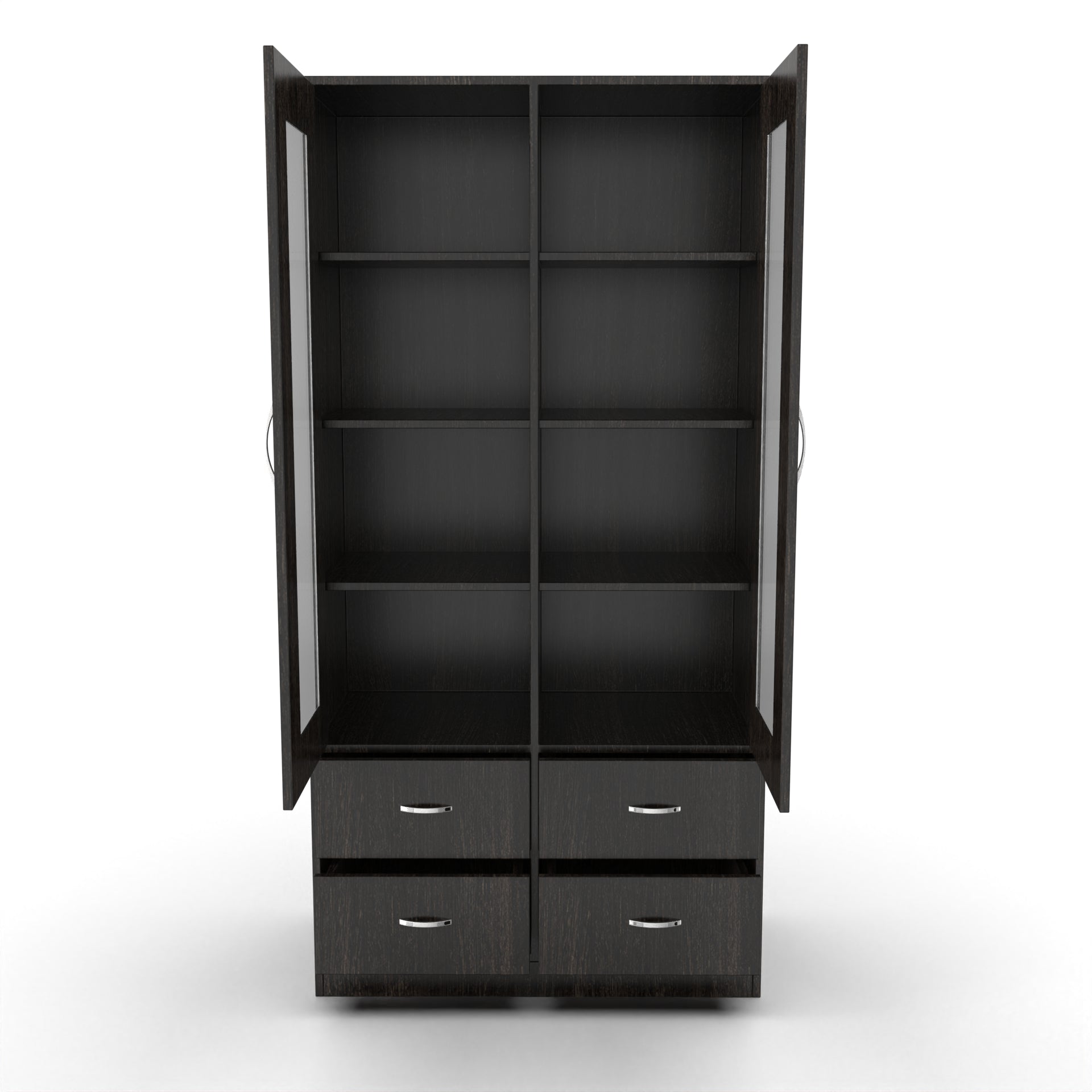 Mia Bookshelf With Door and Drawers - Wenge - Neehv Home