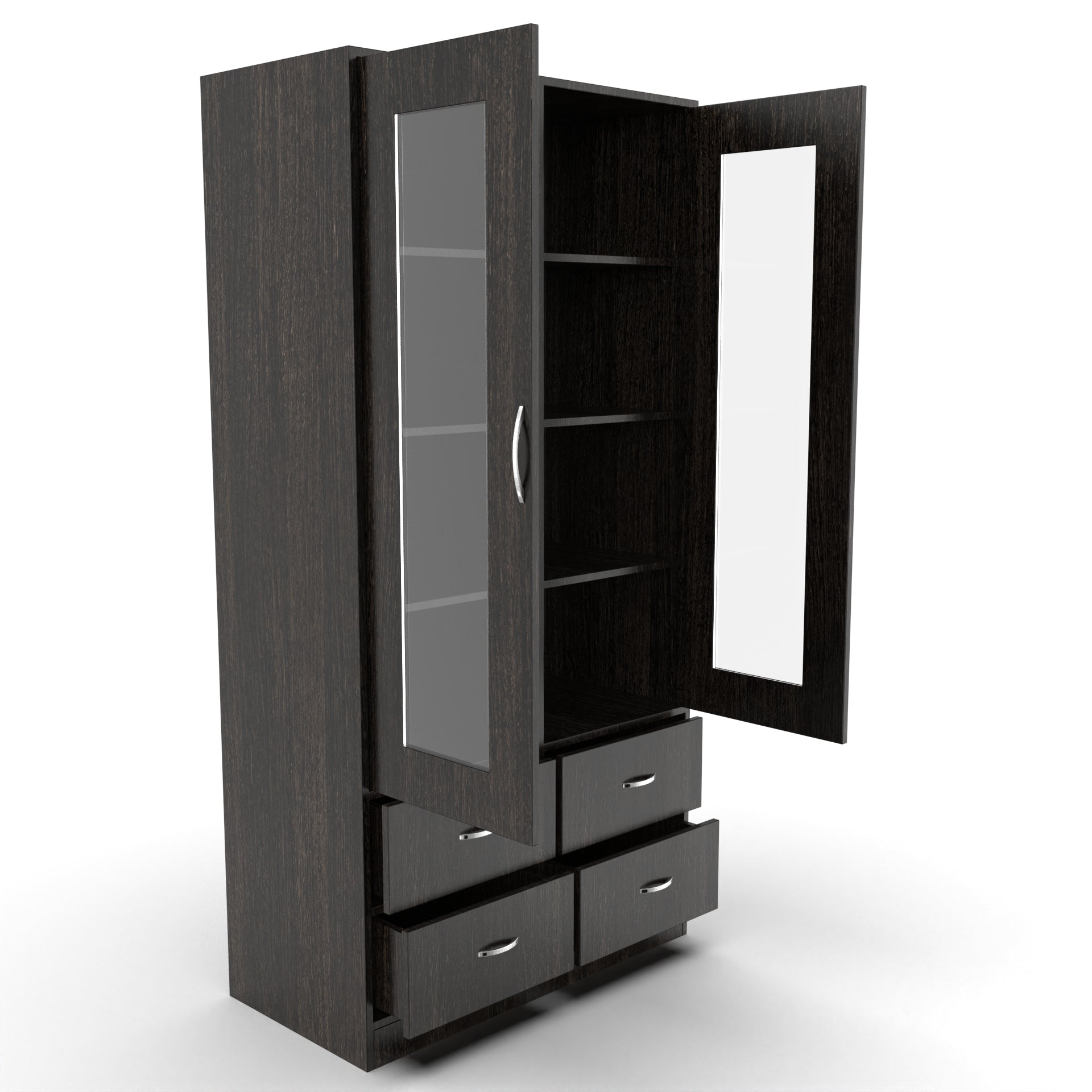 Mia Bookshelf With Door and Drawers - Wenge - Neehv Home