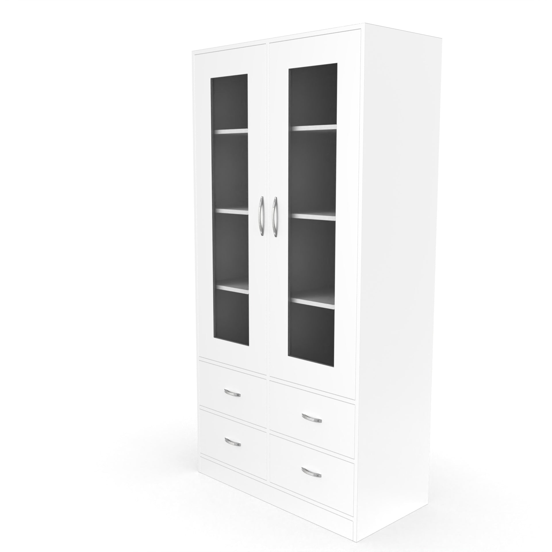 Mia Bookshelf With Door and Drawers - Frosty white - Neehv Home