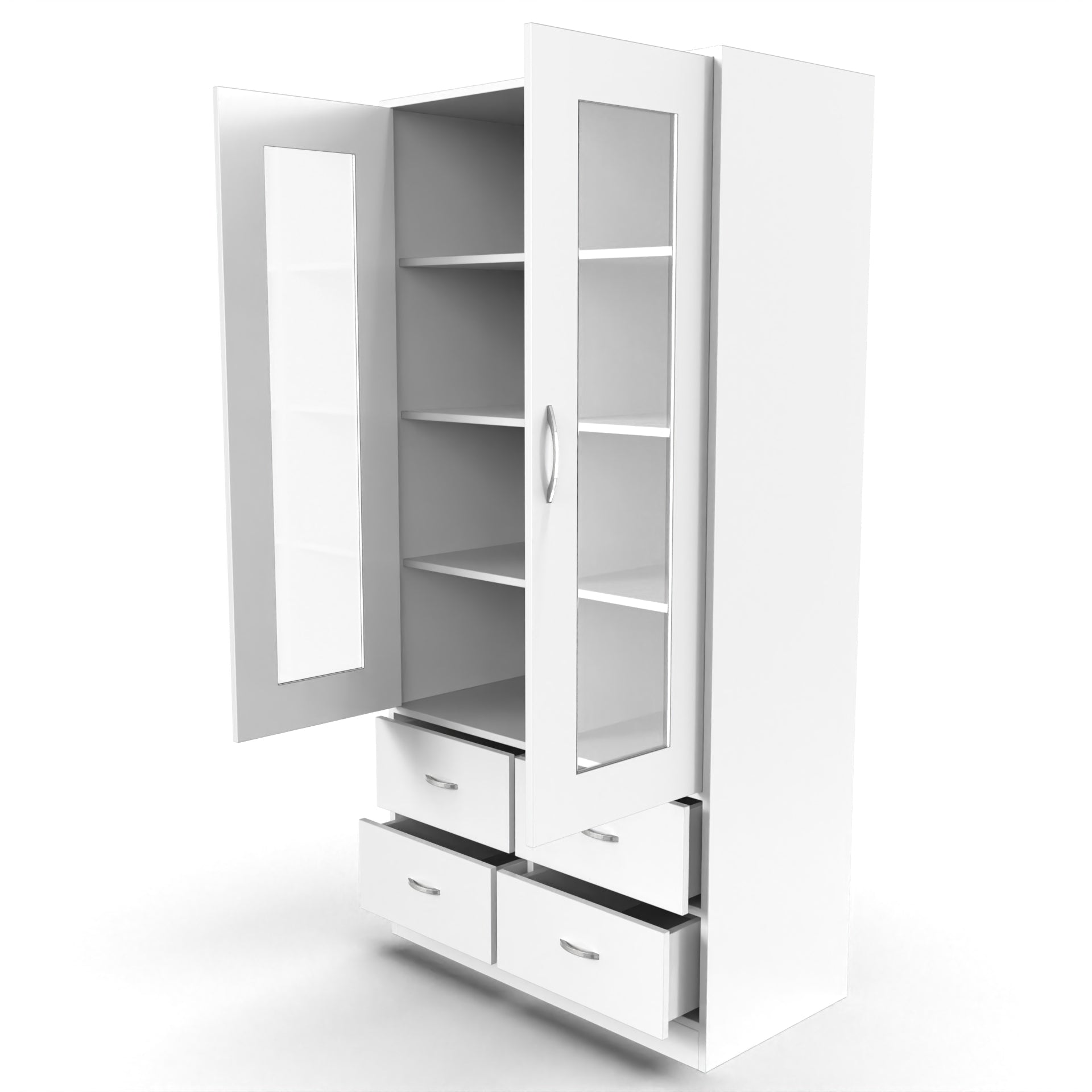 Mia Bookshelf With Door and Drawers - Frosty white - Neehv Home