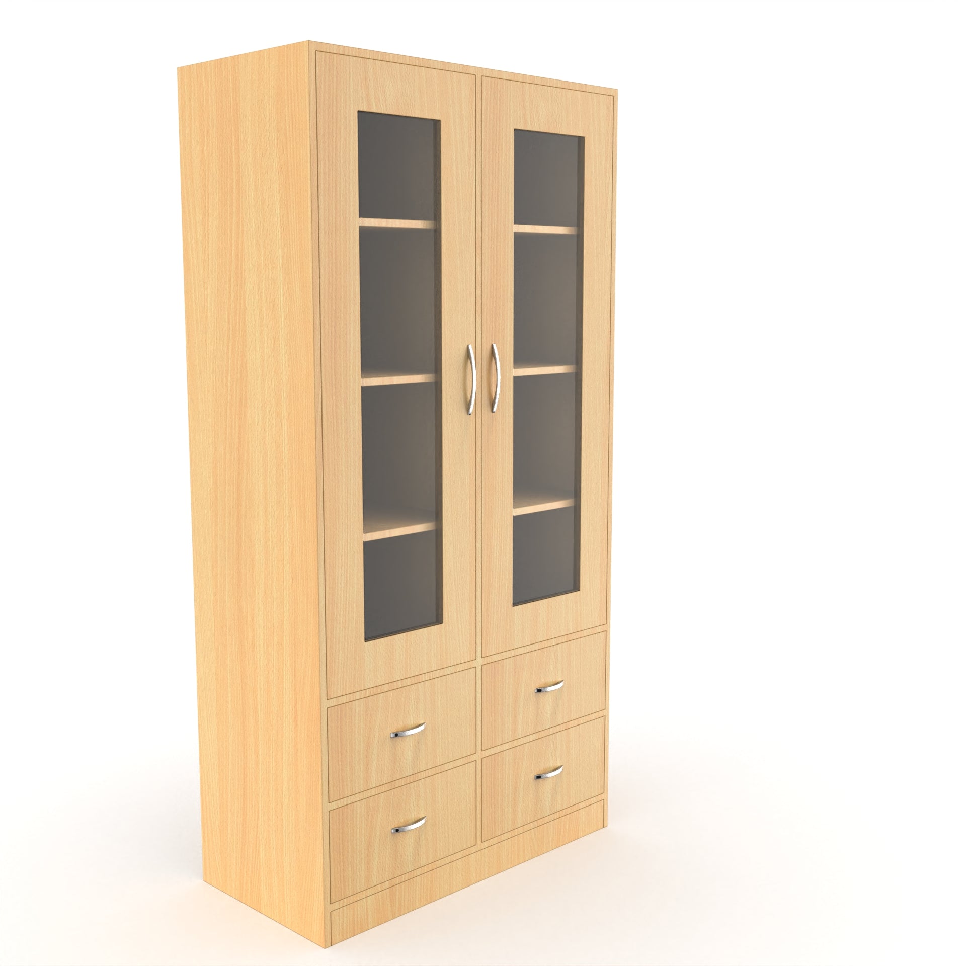 Mia Bookshelf With Door and Drawers - Bavarian beech - Neehv Home