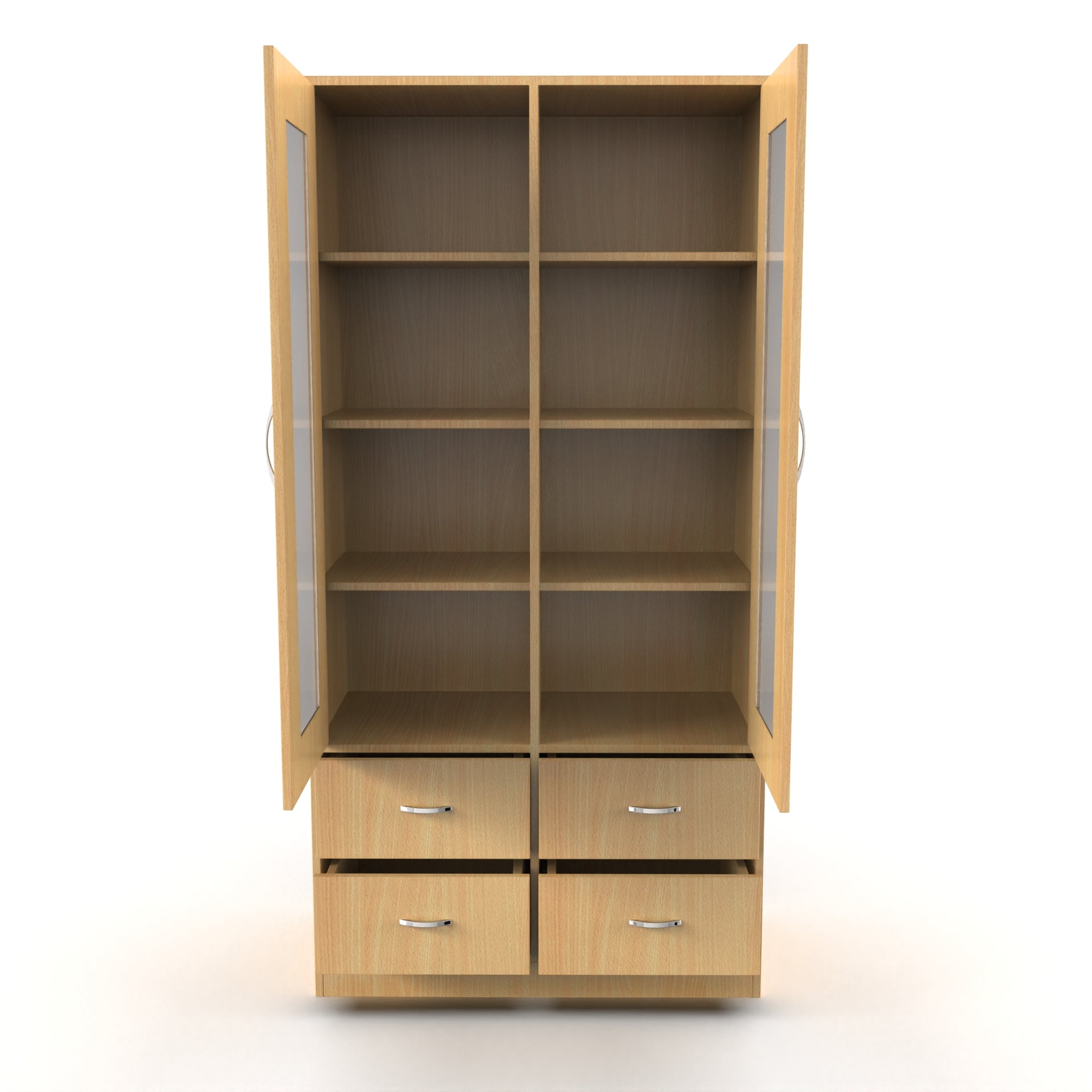 Mia Bookshelf With Door and Drawers - Bavarian beech - Neehv Home